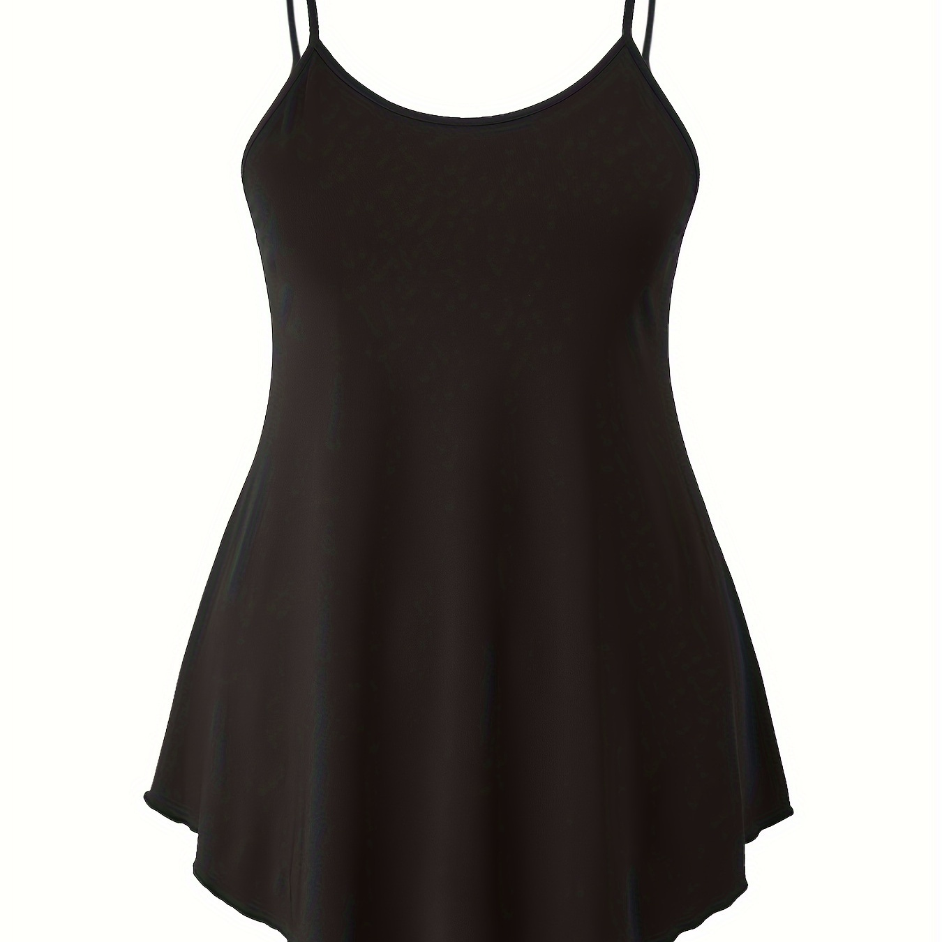 

Plus Size Solid Simple Cami Top, Casual Sleeveless Crew Neck Top For Summer, Women's Plus Size Clothing