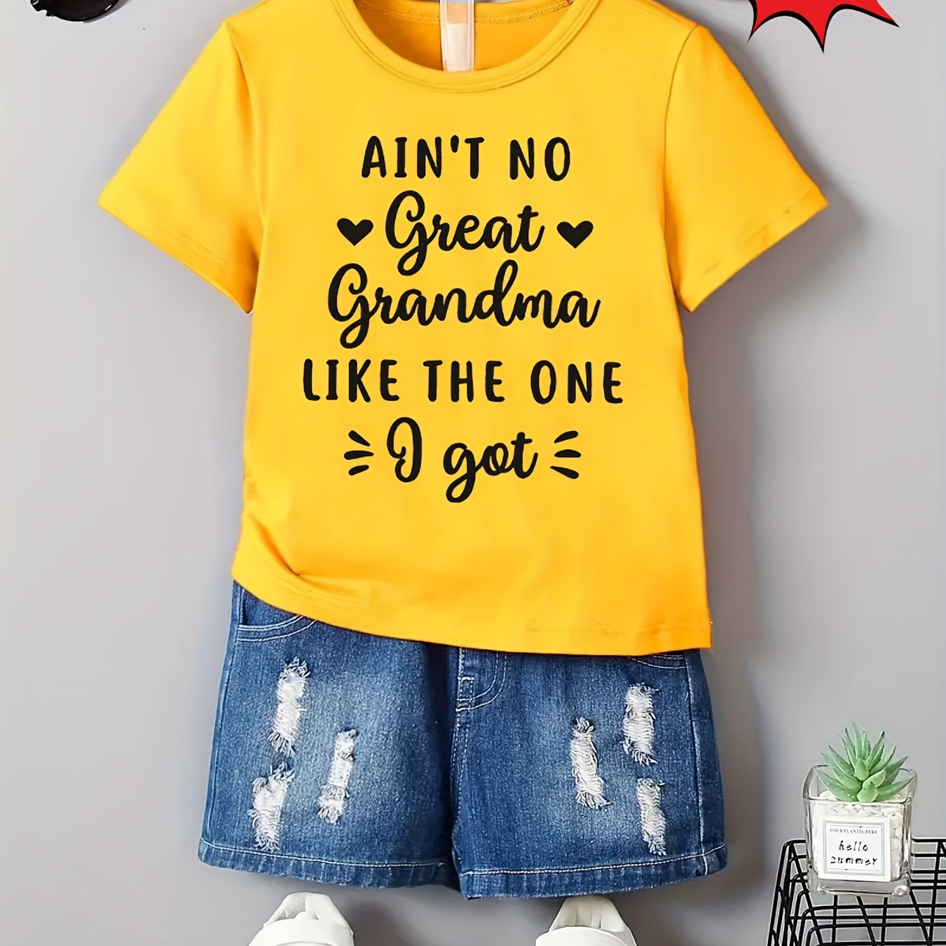 

Boy's Summer Casual Short Sleeve T-shirt - 'ain't No Great Grandma Like The 1 I Got' Print Cool Comfy Engaging Visuals Tee Gift