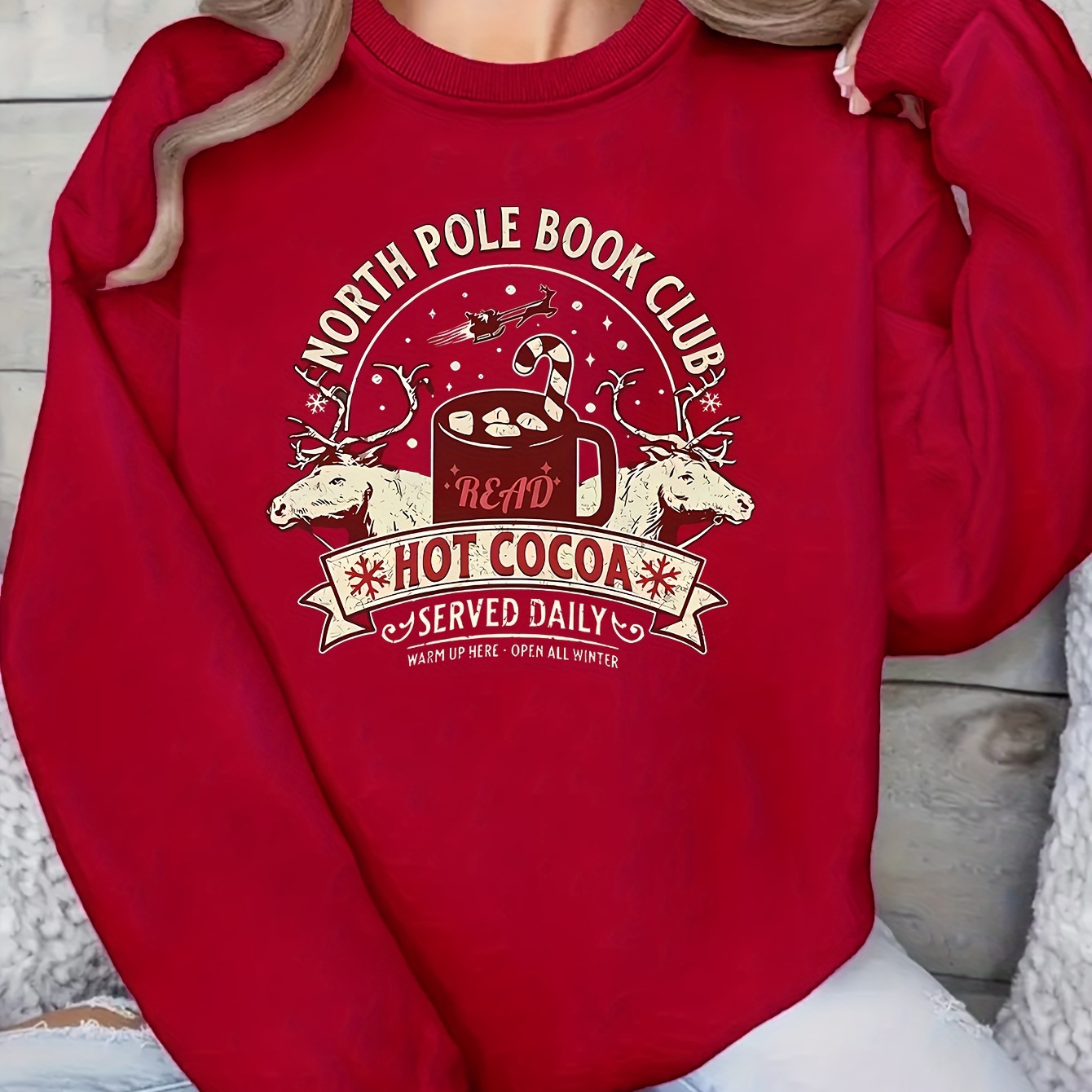 

Christmas Sweatshirt, Long Sleeve Sweatshirt, Women's Clothing