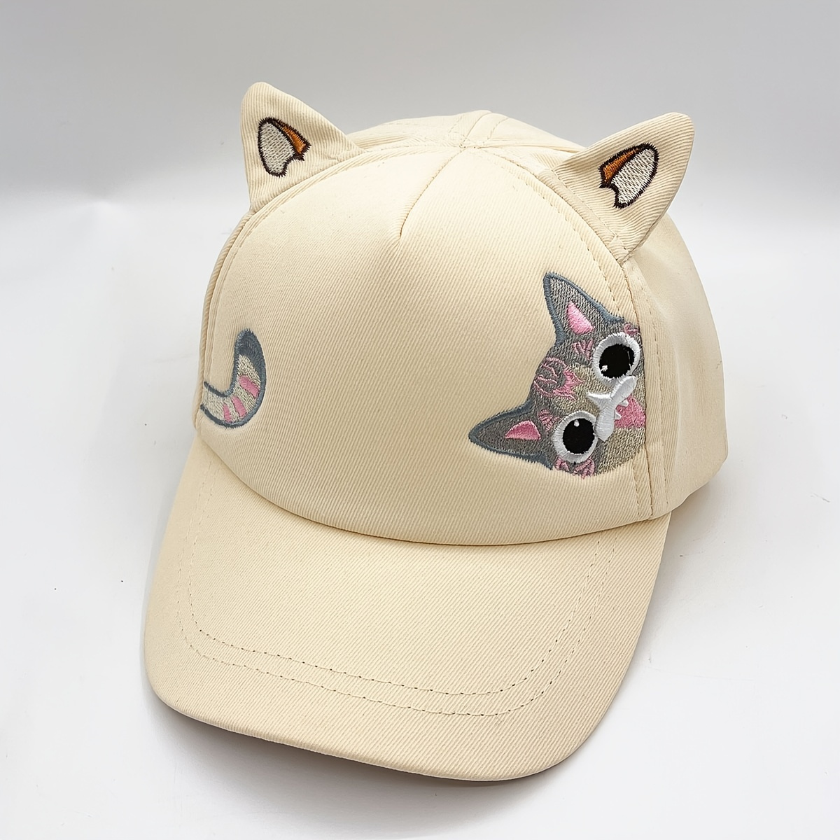 1pc Kids Cartoon Animal Cat Embroidered Baseball With Cat Ears Adjustable  Sun Protection Sunshade Hat Outdoor Activities For Girls - Kid's Fashion -  Temu Italy