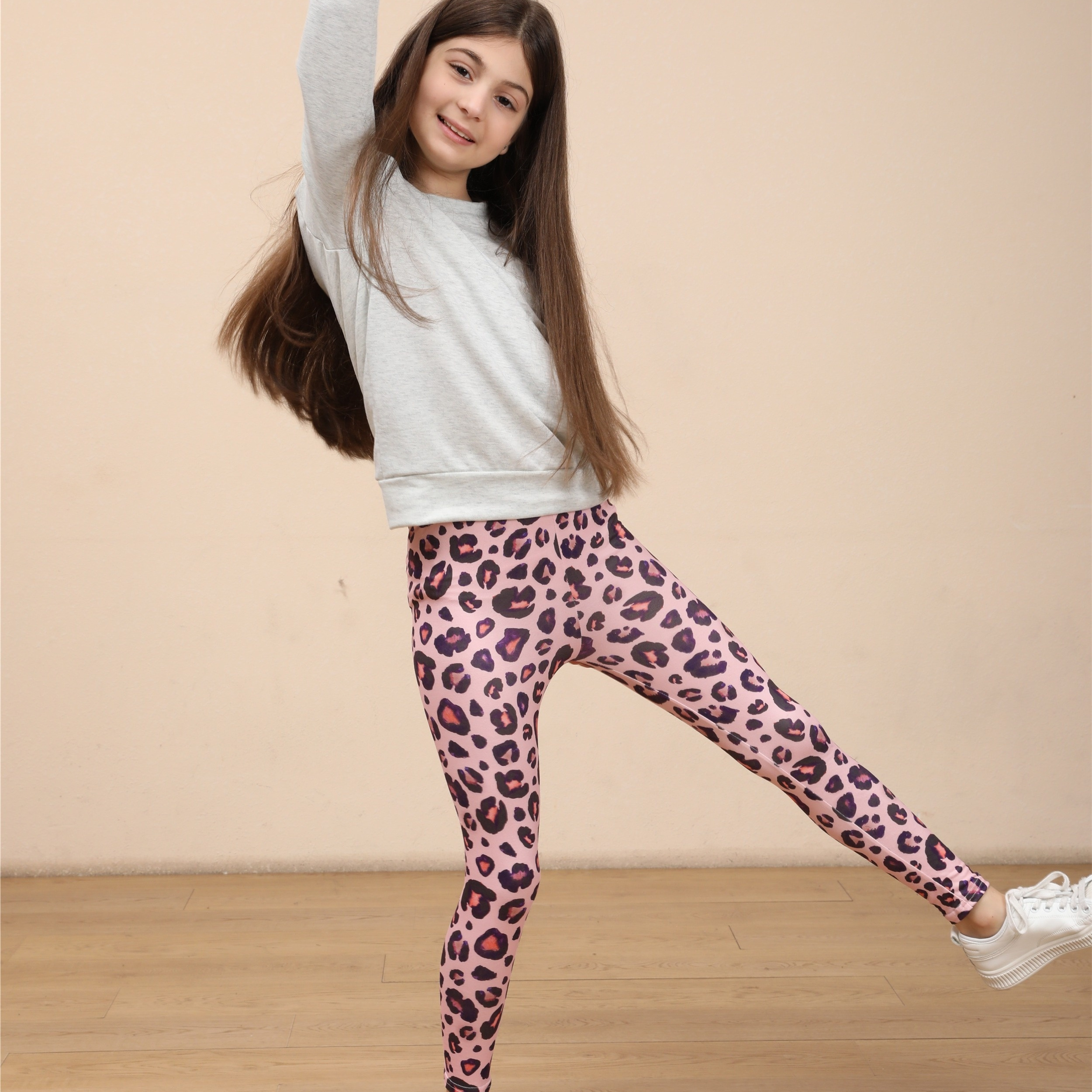 

2pcs Leopard Print Leggings Set Girls Stretchy & Comfy Pants Kids Halloween Gift Christmas