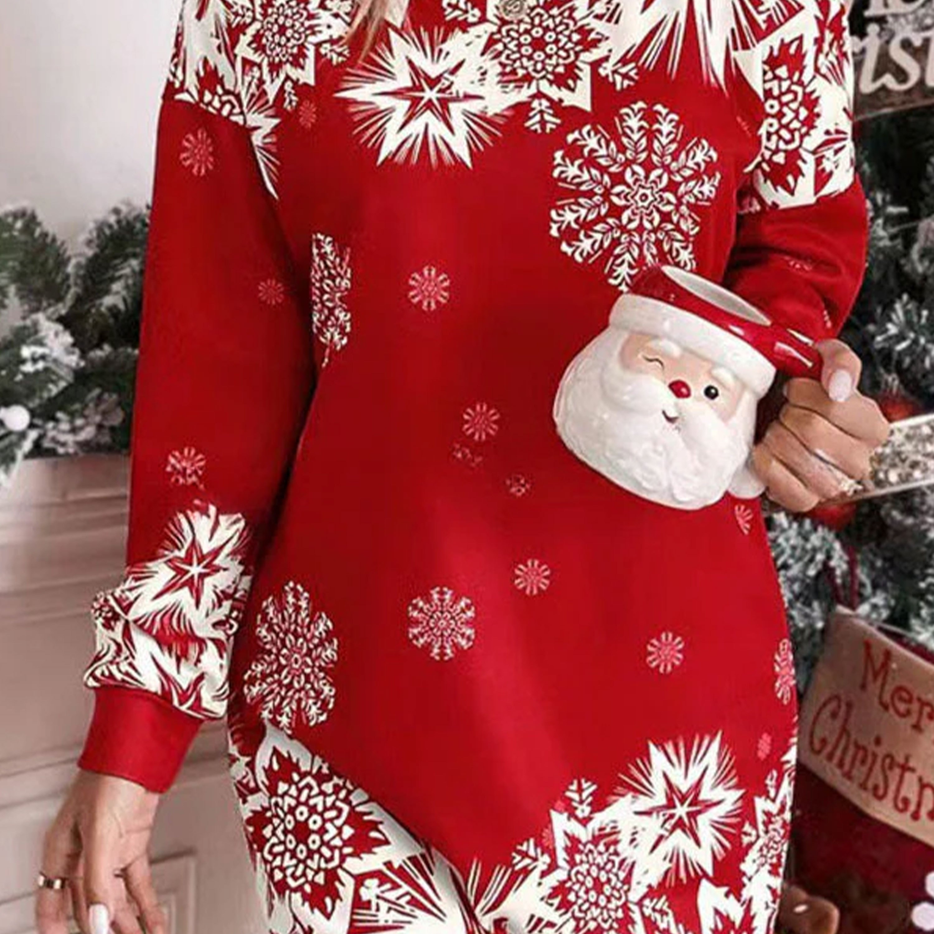 

Christmas One-shoulder , Long Sleeve For Fall & , Women's Clothing