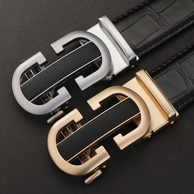 Men's Luxury Leather Belt, Fashion Leather Waist Belt For Men - Temu Germany