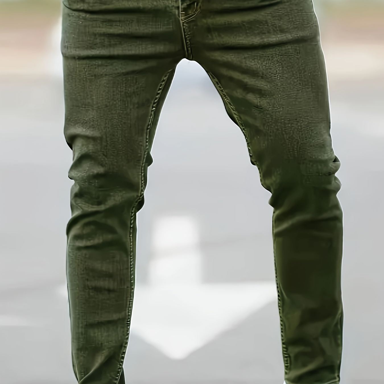 

Pantalon en denim uni pour hommes avec poches, jean slim fit décontracté en coton pour les activités de plein air