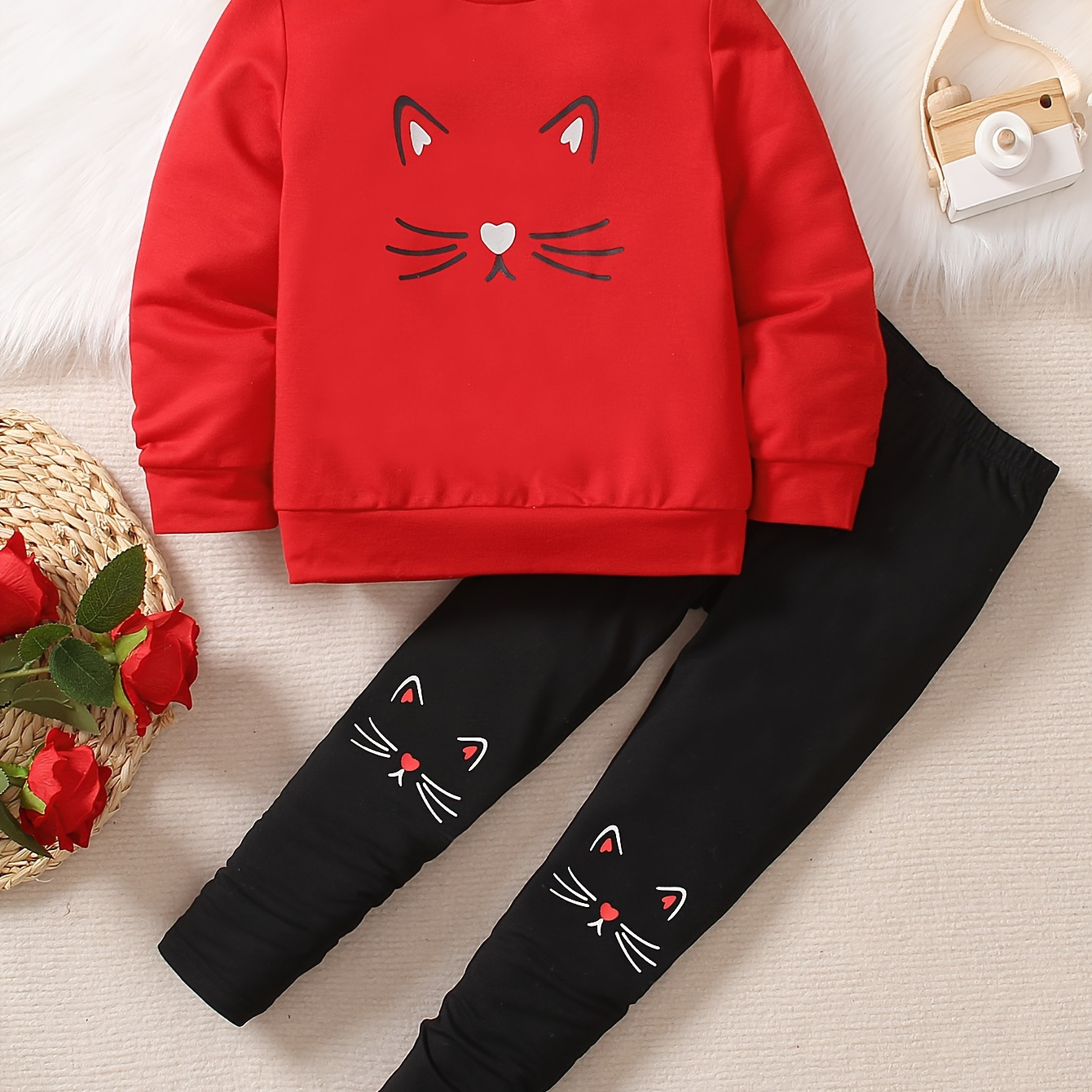 

2pcs/set Pattern Long Sweatshirt Top + Pants Set - / Fall Clothes, , ,