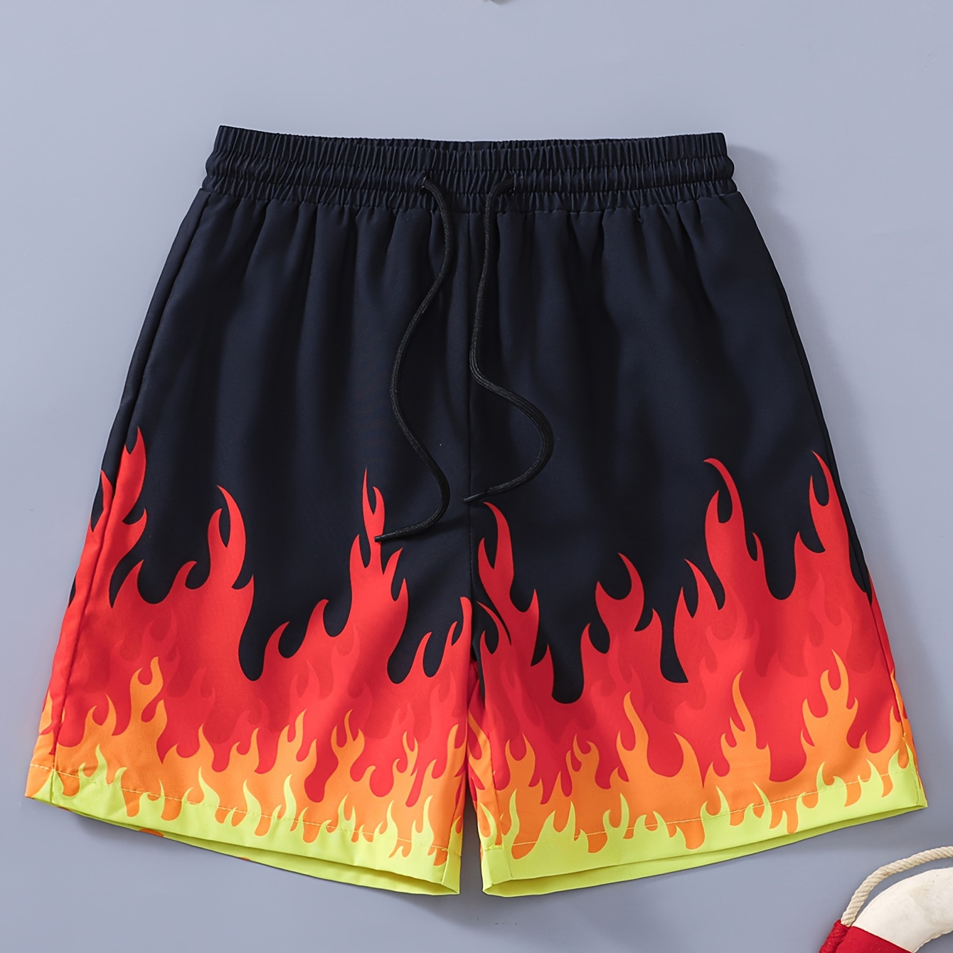 

Flame Pattern Quick Dry Swim Trunks For Boys, Elastic Waist Beach Shorts, Boys Swimwear For Summer Vacation