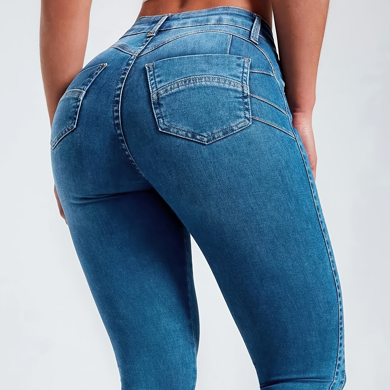 

Women's High Waisted, Tight Fitting, Stretchy Lifting Jeans, , Style, Women's Denim Clothing