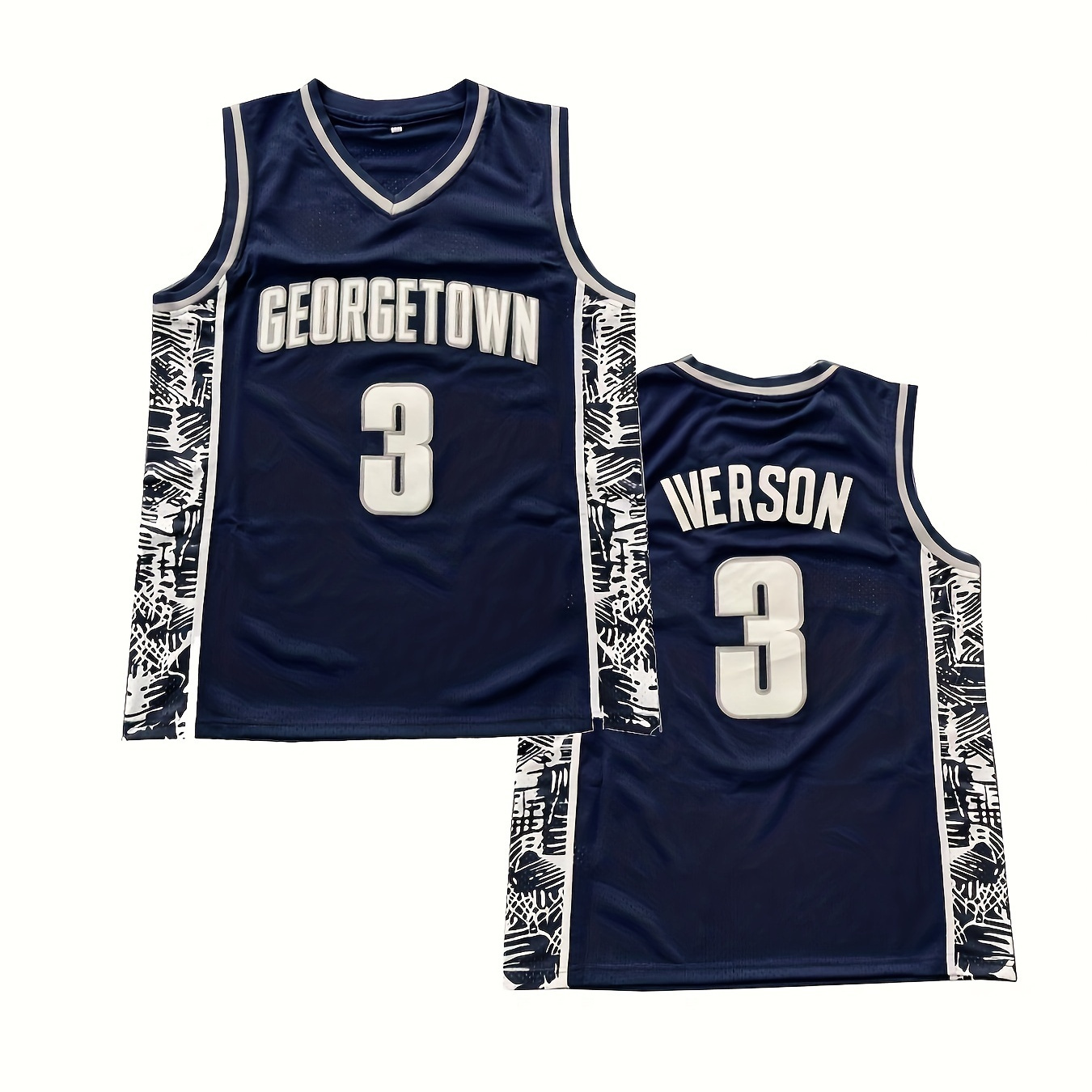 

#3 Embroidered Basketball Jersey For Men – Polyester Sports Jersey With V-neck, Slight Stretch Fabric – For Basketball, Outdoor Activities, – All Wear