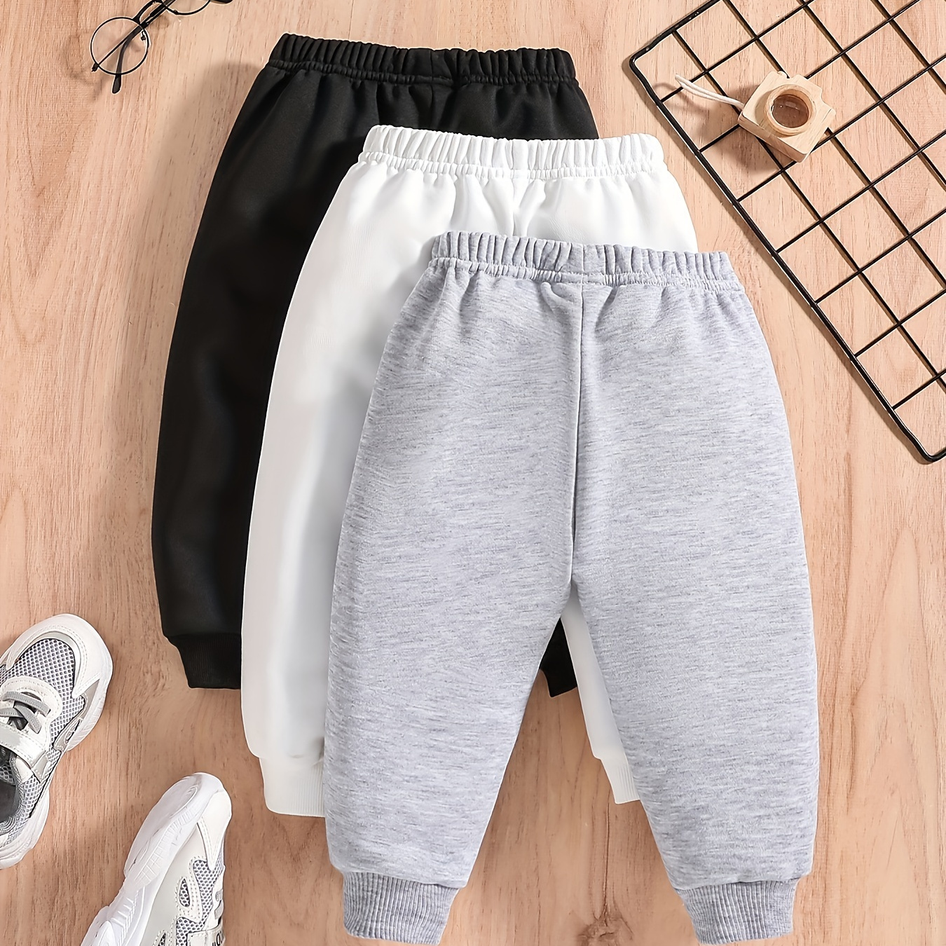 Toddler Boy's 3pcs Elastic Waist Sweatpants Joggers Fall Casual Pants