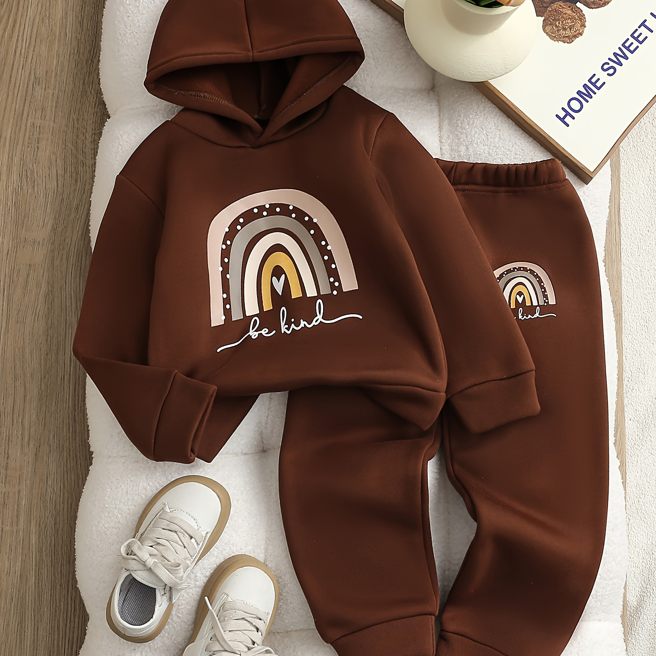Girls' Long Pants Set with Digital Print Hoodie and Versatile Casual Pants, Autumn/Winter Clothing, Perfect for Outdoors