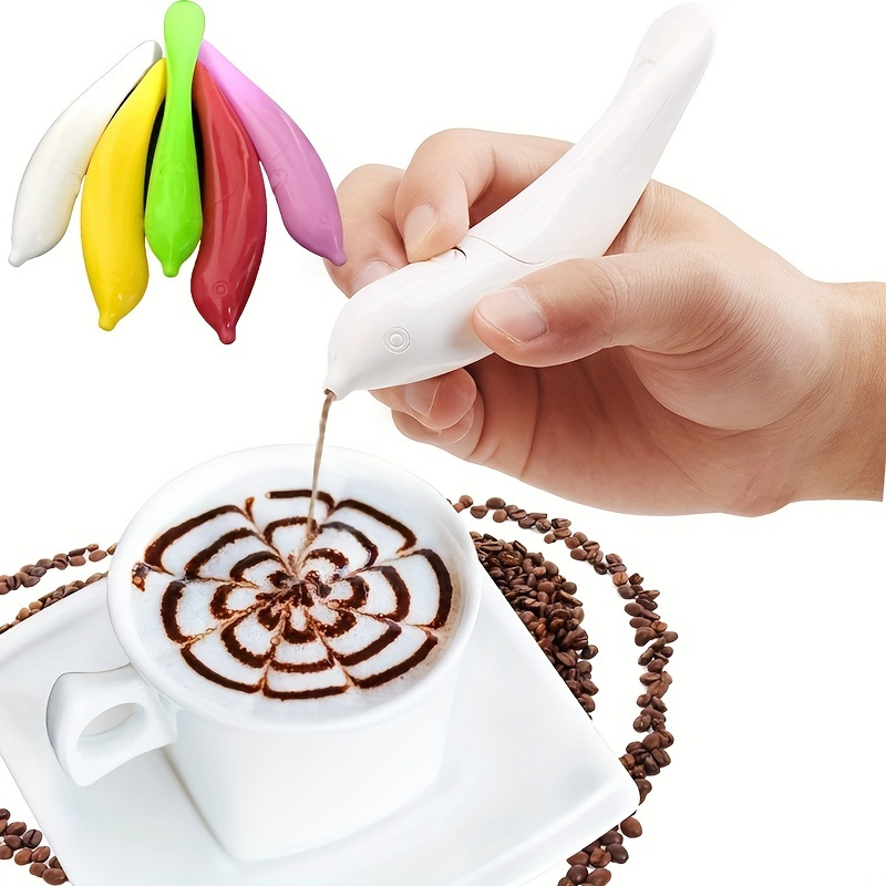 Stainless Steel Coffee Art Pen Coffee Decorating Latte Art Pen Fancy Cafe  Tool (2pcs, Silver)