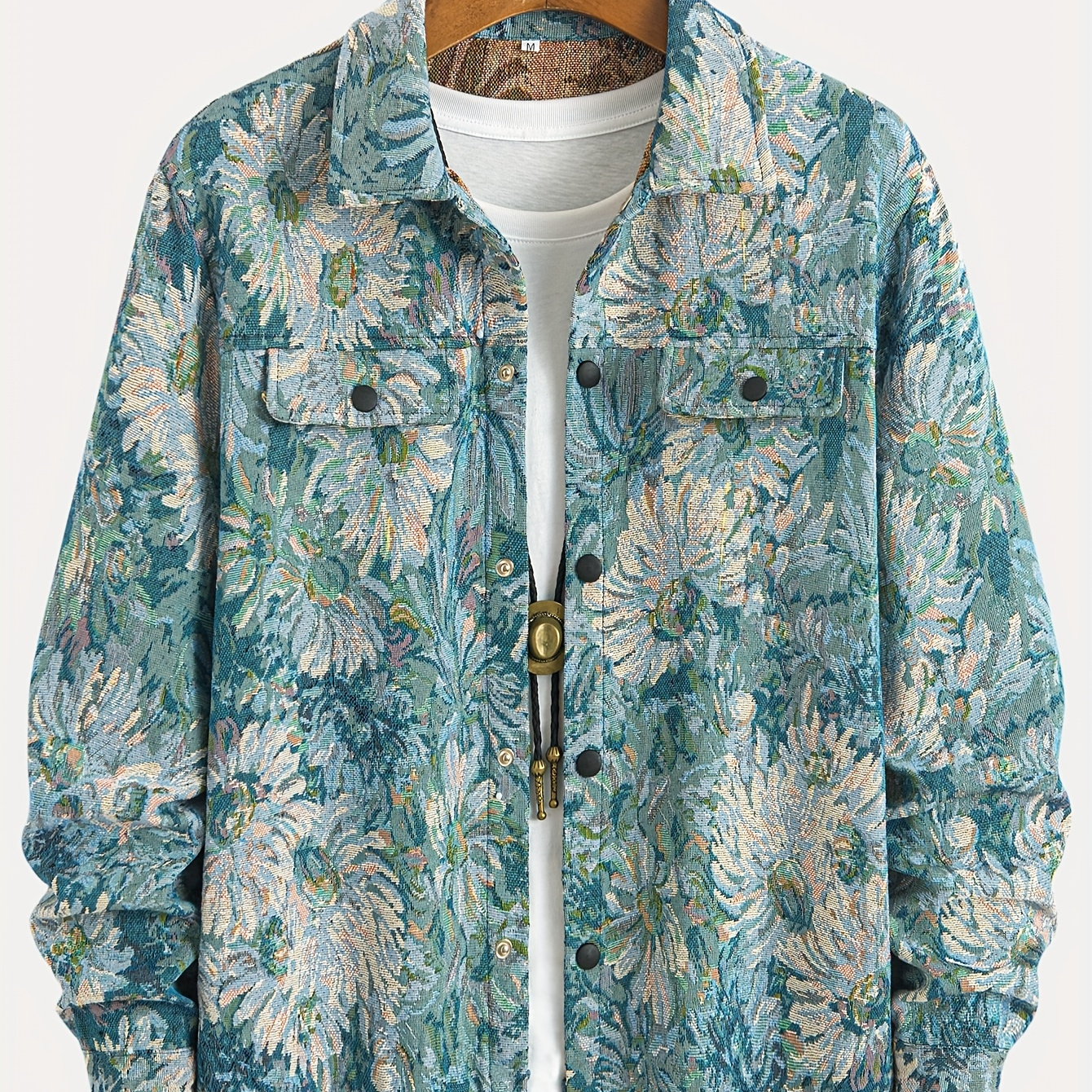 

Men's Trendy Chamomile Floral Print Jacket - Casual & , Button-up Collar, Fall