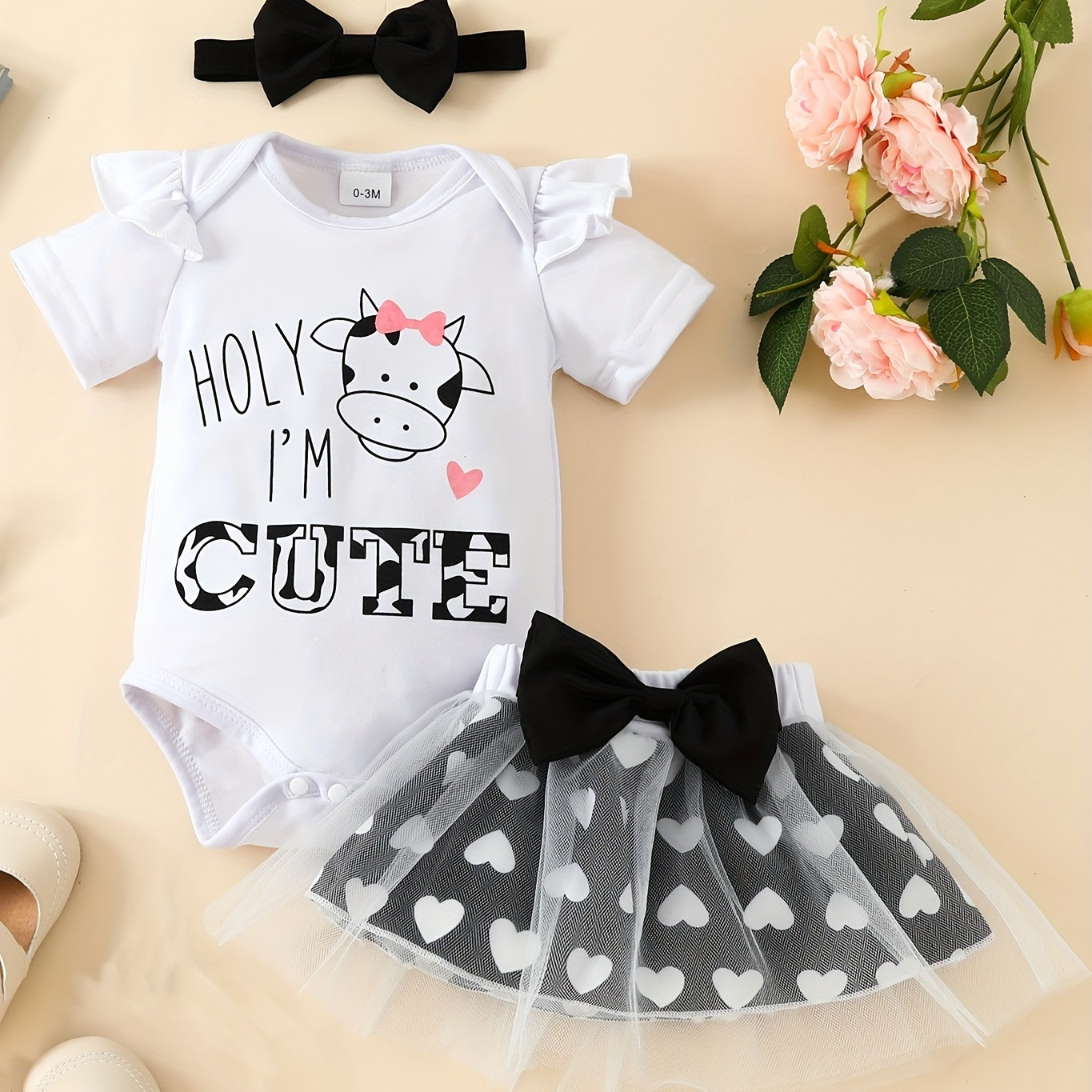 Baby girl cow outfit best sale