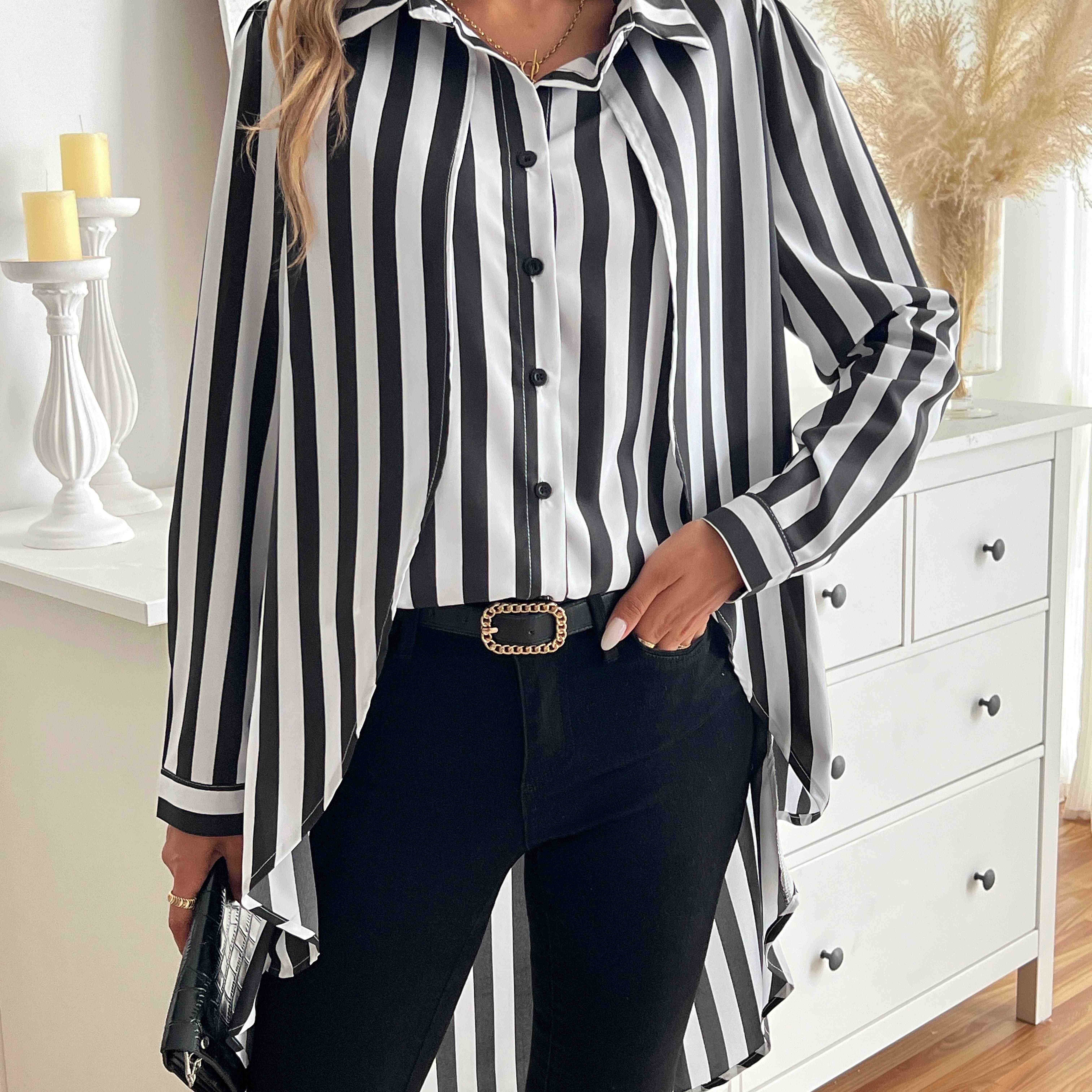 

Striped , Long For & , Women's Clothing