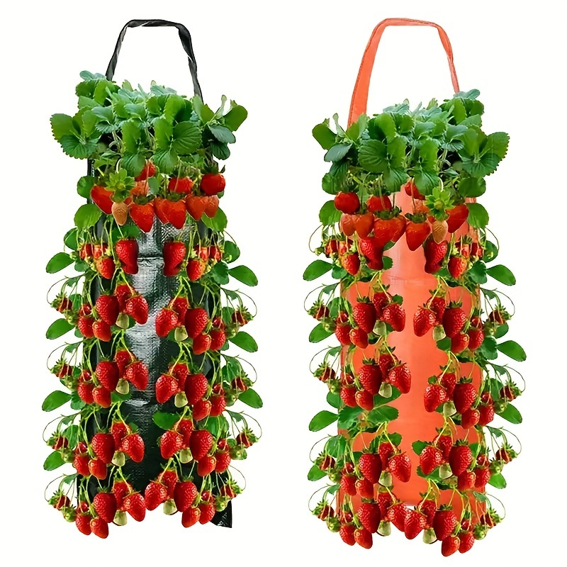 

1pc, Hanging Flower Strawberry Planting Bag, 8 Planting Openings, Vertical Vegetable Growing Bag, Suitable For Outdoor Yard, Rip-resistant Plant Cultivation Bag