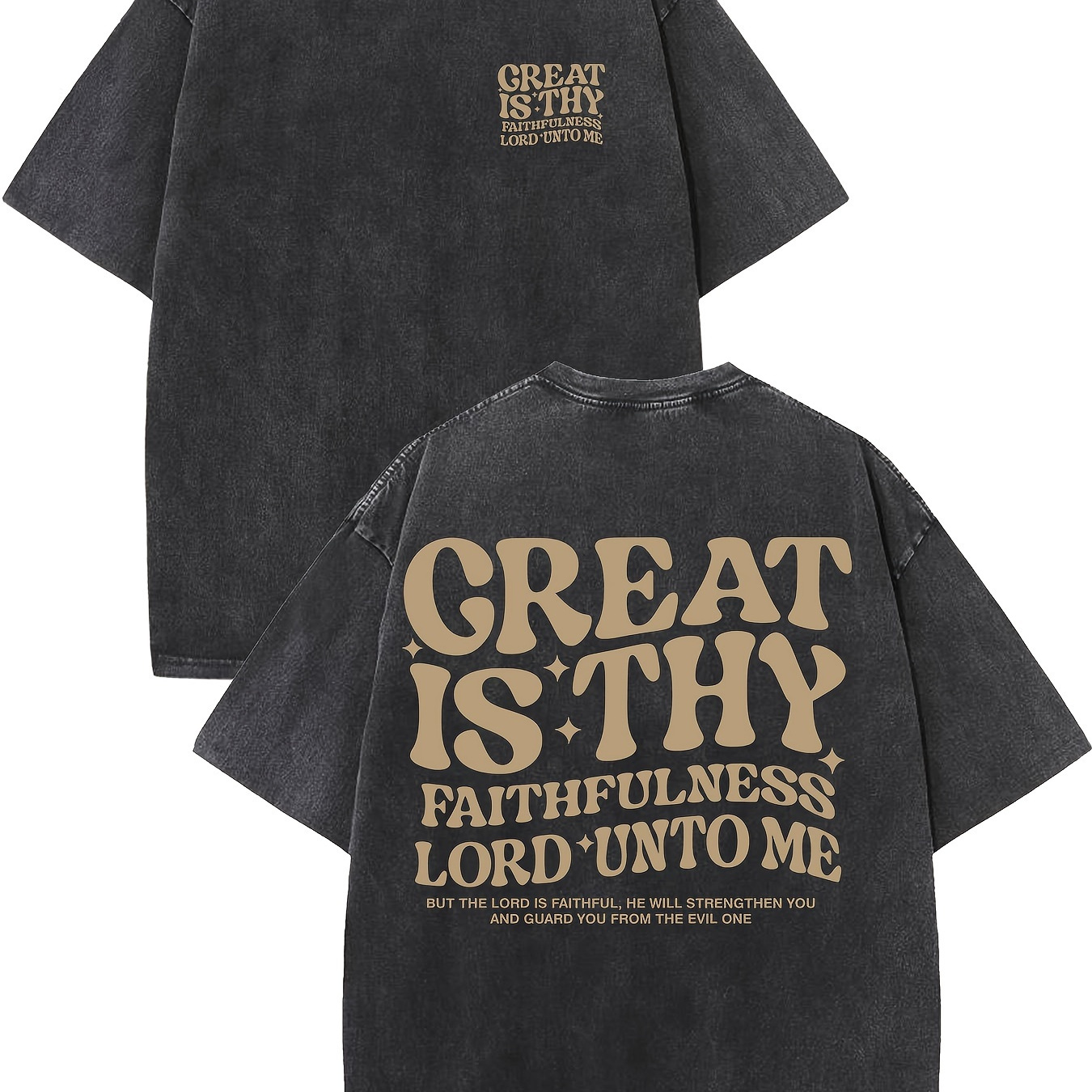 

Great Is Thy Faithfulness Lord Unto Me Style Washed Cotton Jersey T-shirt