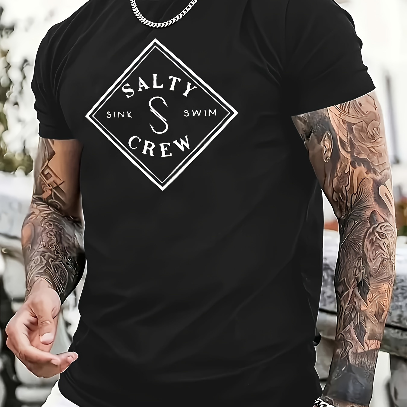 

100% Cotton Pattern Men's T-shirt - Short-sleeved Casual Summer Tee With And Fashionable - Ideal For Daily And Outdoor Activities