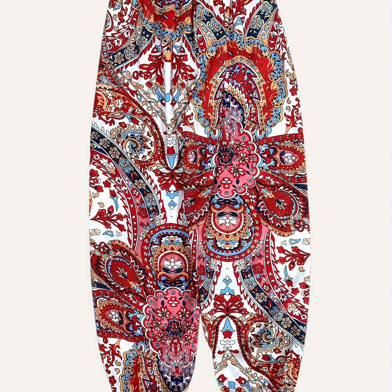 

Boho Style Thin Loose Fit Creative Pattern Print Jogger Pants For Girls All Seasons Beach Holiday Gift