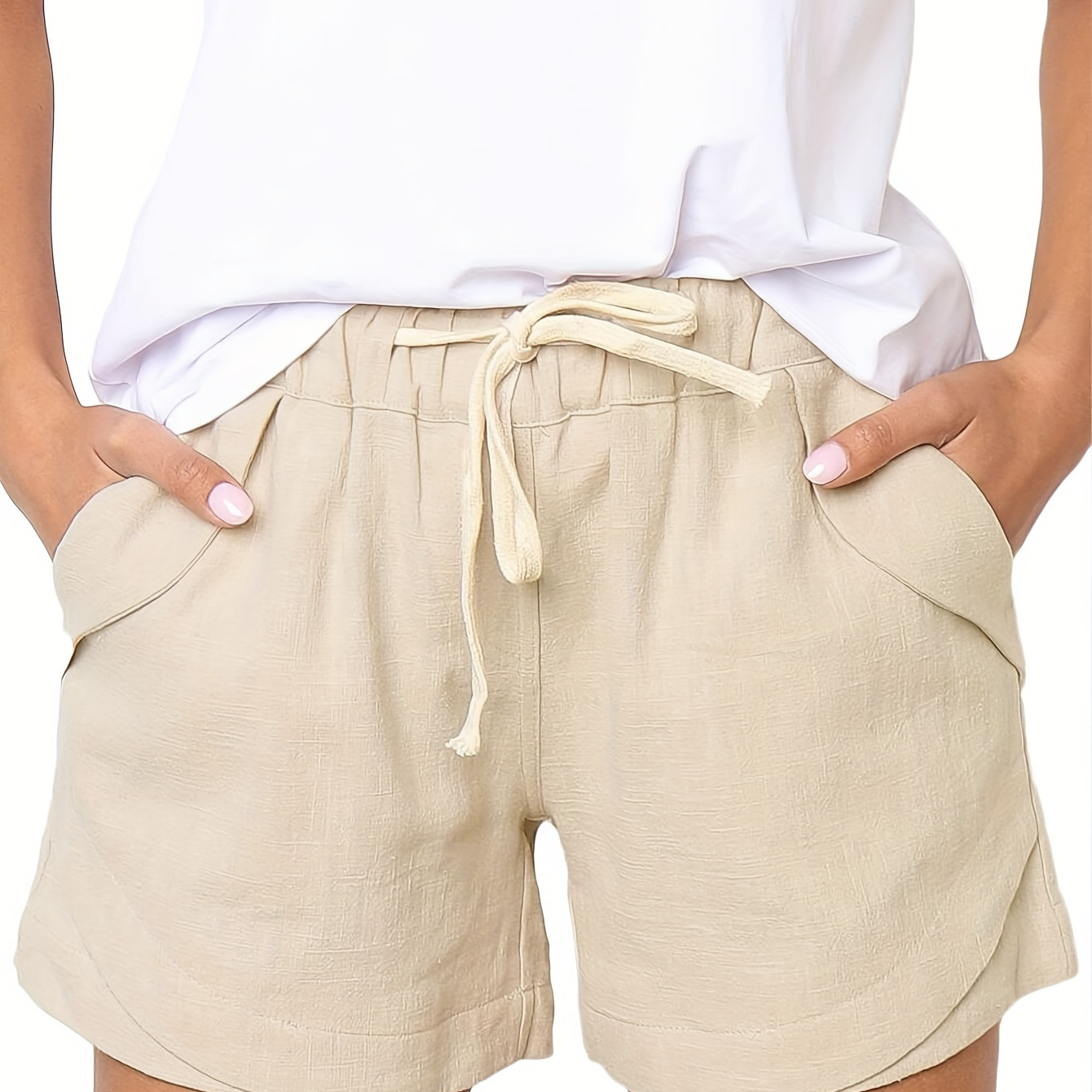 

Women Casual Shorts Drawstring Comfy Elastic Waist Shorts Summer Pull On Short With Pockets (s-2xl)