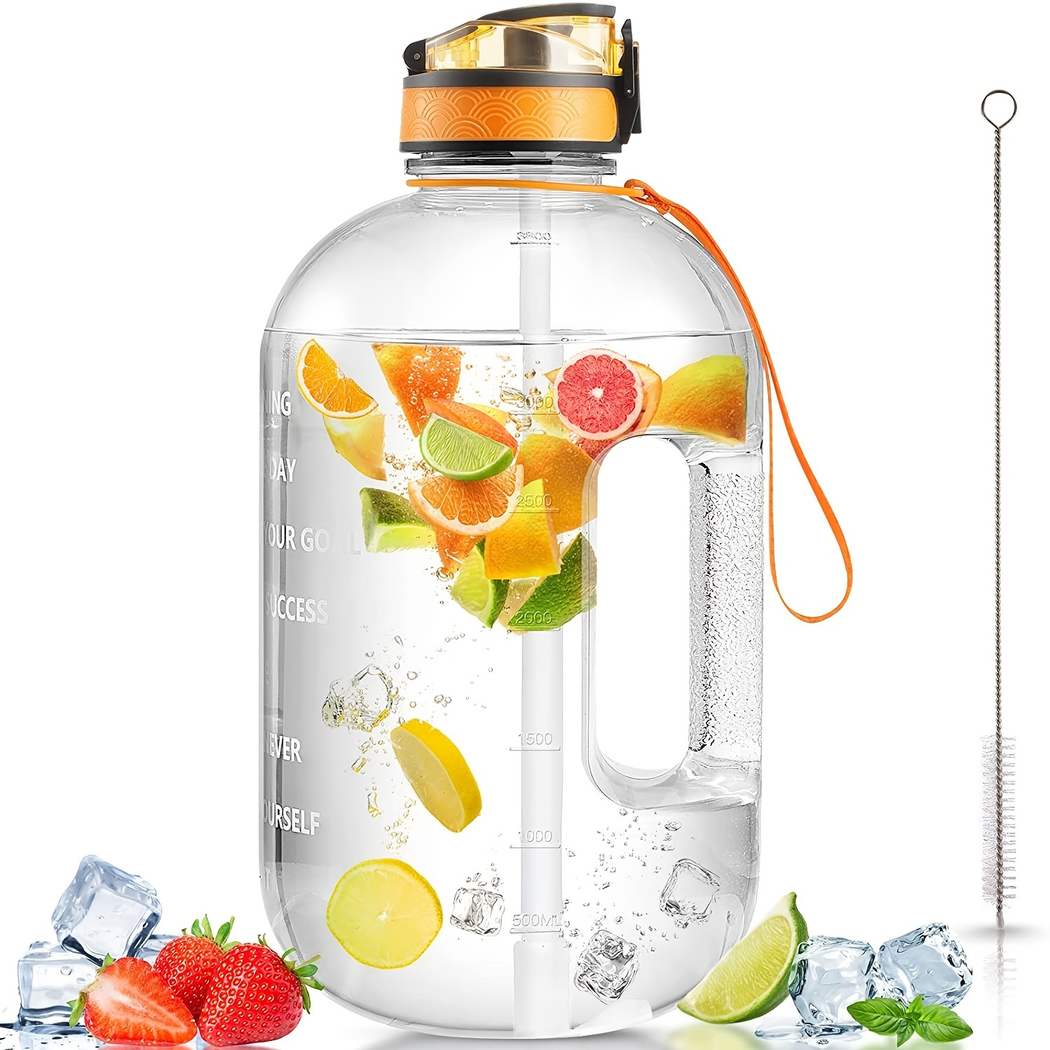 Large Capacity Glass Infuser Water Bottle, Glass Tea Tumbler With Strainer,  Sport Water Bottles For Gym Hiking Camping - Temu