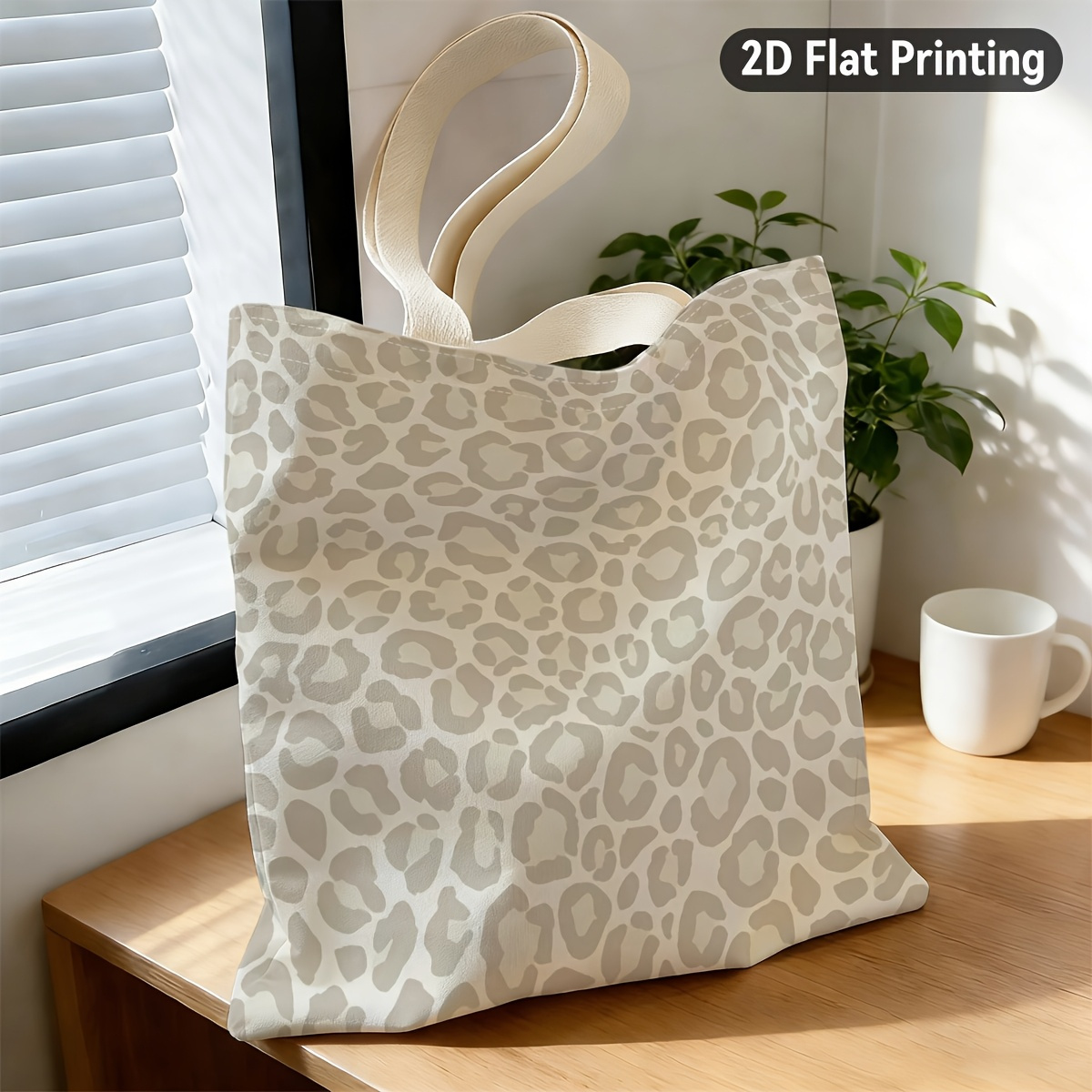 TEMU 1pc Leopard Print Tote Bag - Minimalist Duplex Design, Durable Handbag Suitable For Grocery Shopping, Beach Trips, Casual Outfits, Options (,,),