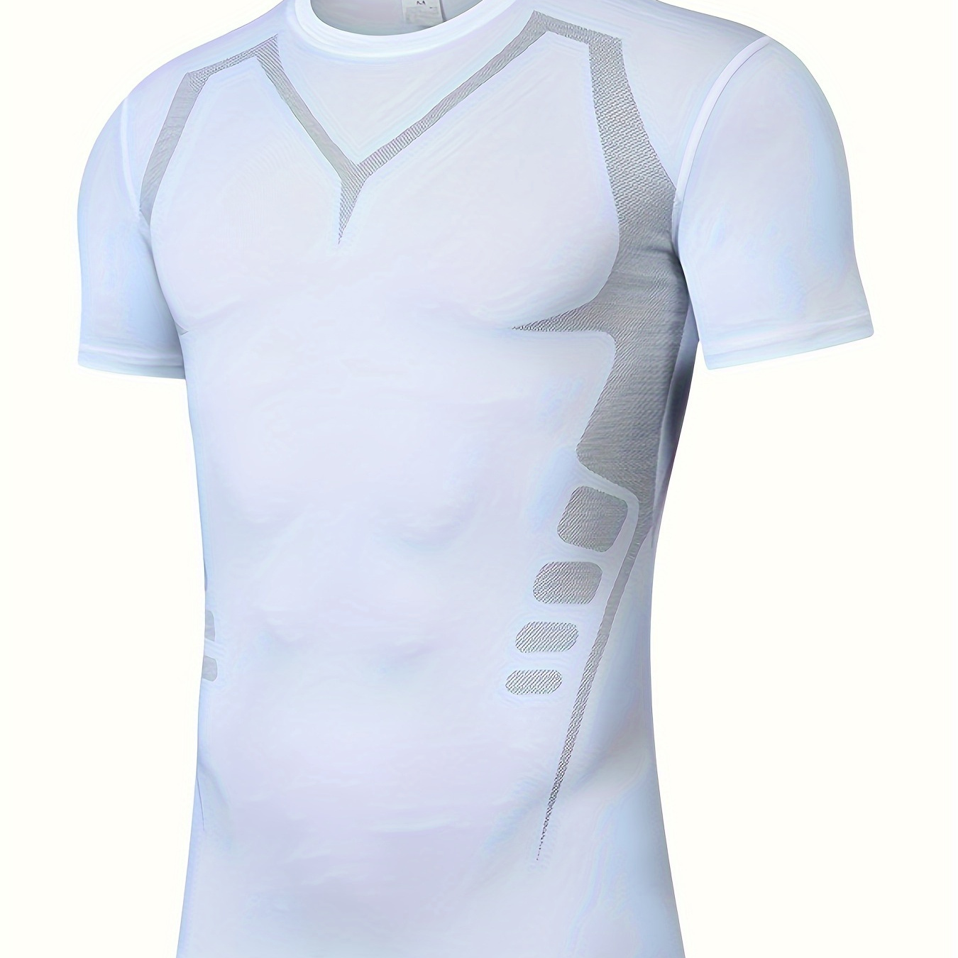 

Men's Athletic Muscle Fit T-shirt, Men's Compression T-shirt, Breathable Comfy Top For Running, Shaping, And Cycling
