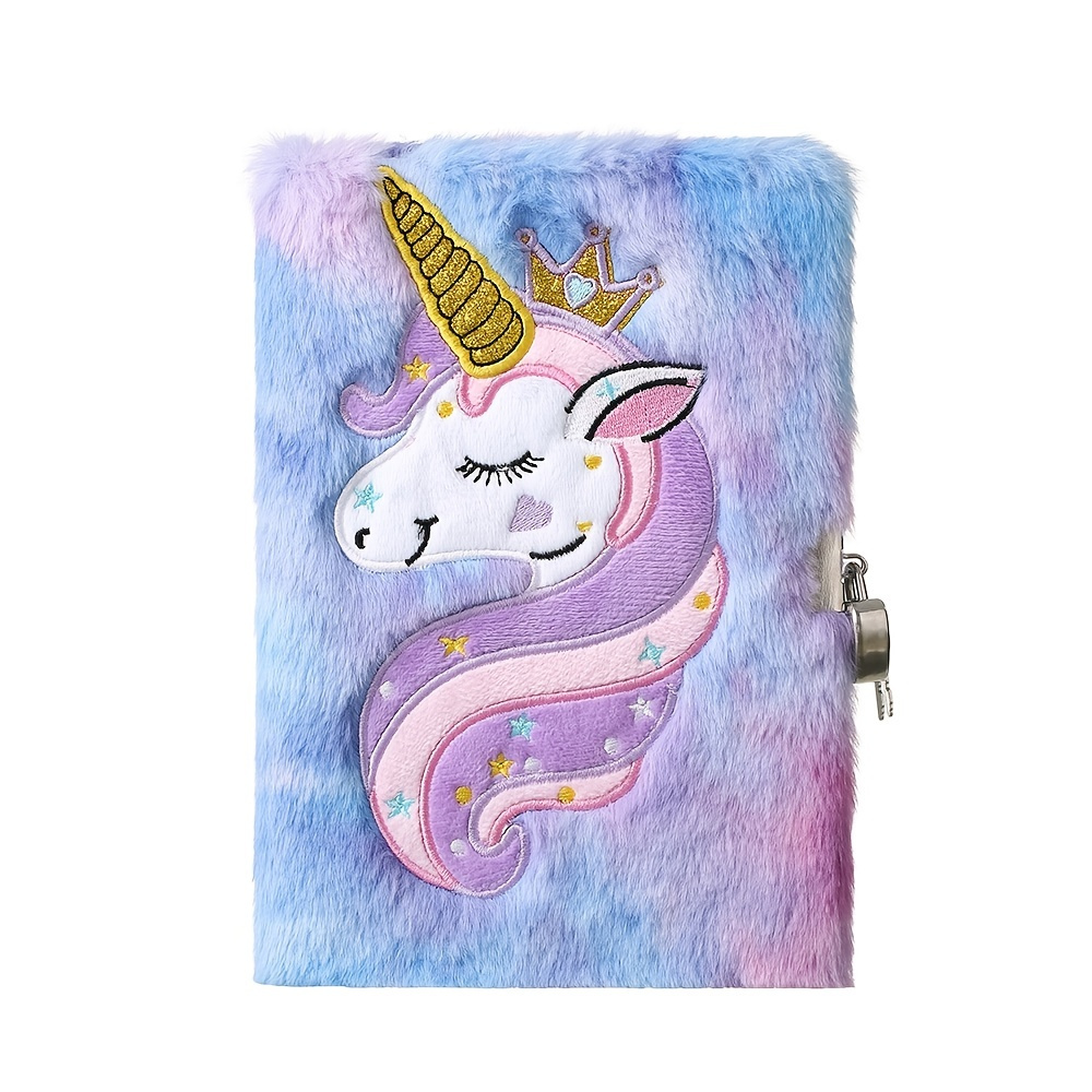 

Unicorn Plush Diary: A Magical Fuzzy Journal Notebook With Lock For Students & Adults - Perfect Birthday Gift!