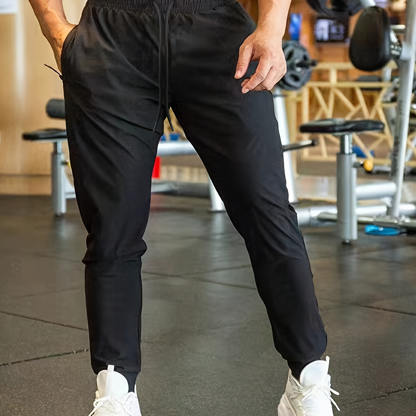 

Flex, Men's Athletic Joggers - Breathable, Stretchy Polyester With Drawstring Waist & Pockets For Running, Gym, And Casual Wear