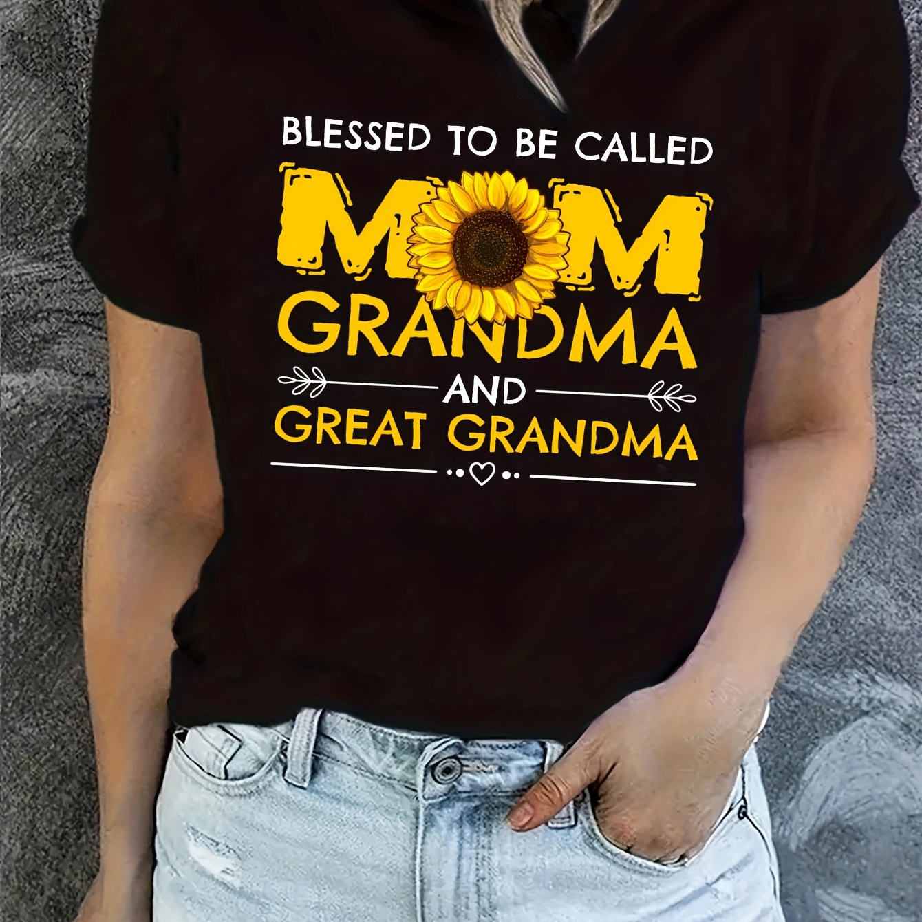 

Mom Print Crew Neck T-shirt, Casual Short Sleeve Top For Spring & Summer, Women's Clothing