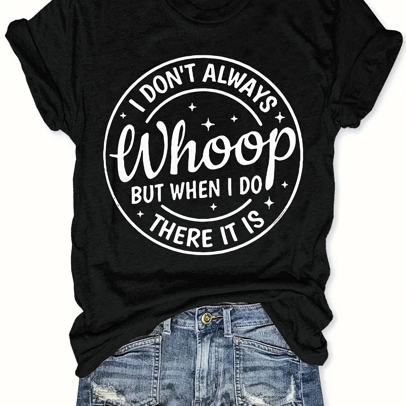 

Plus Size Letter Print T-shirt, Casual Short Sleeve Top For Spring & Summer, Women's Plus Size Clothing