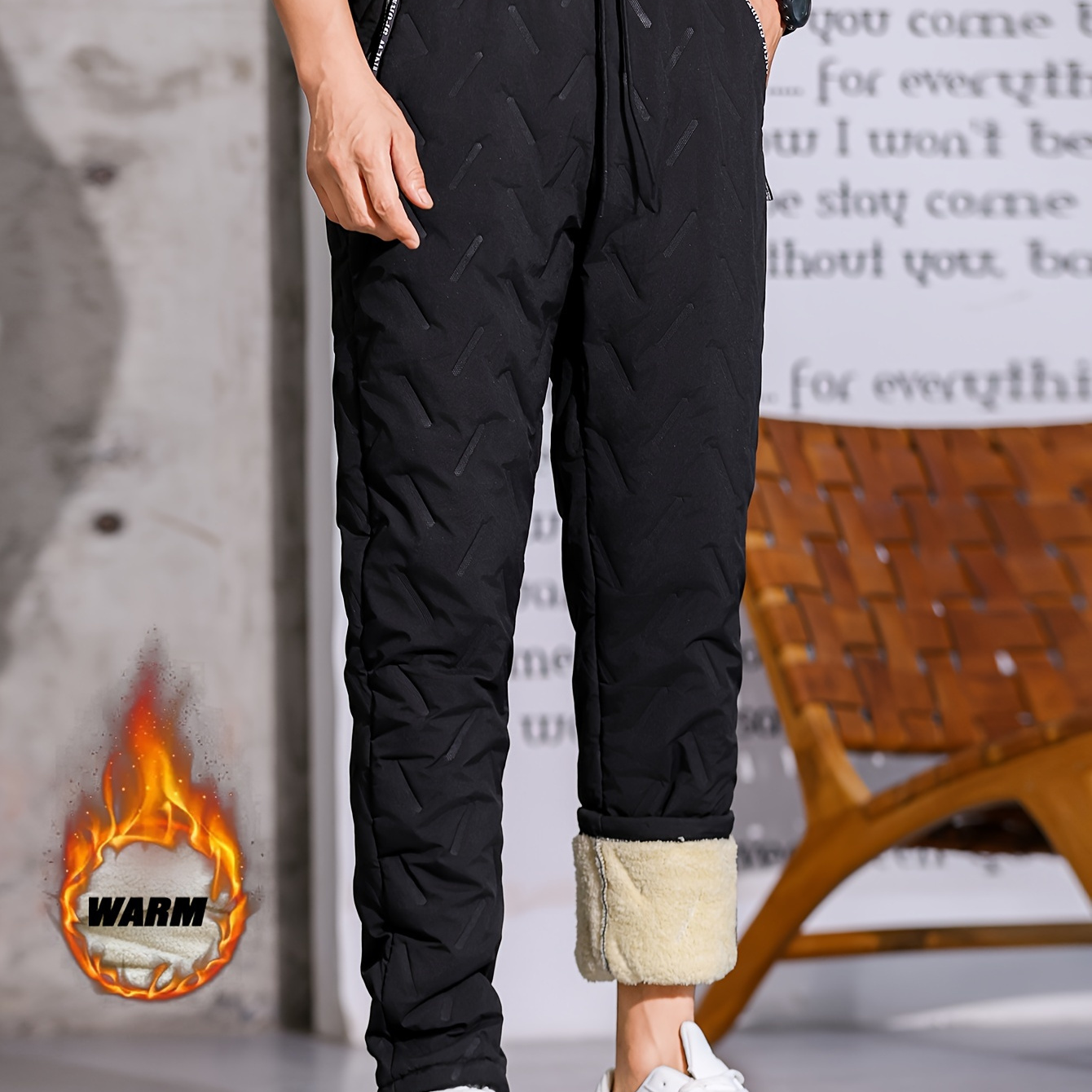 

Men's Winter Fleece-lined Thermal Pants - , Athletic Joggers For & Running