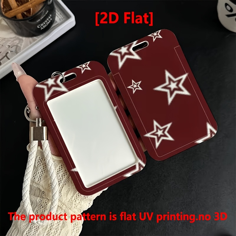 TEMU de Estrella Borgoña - Porta Tarjeta de Identificación con Cordón Duradero - Estuche Multifuncional para Tarjetas, Funda para Tarjeta de Viajero