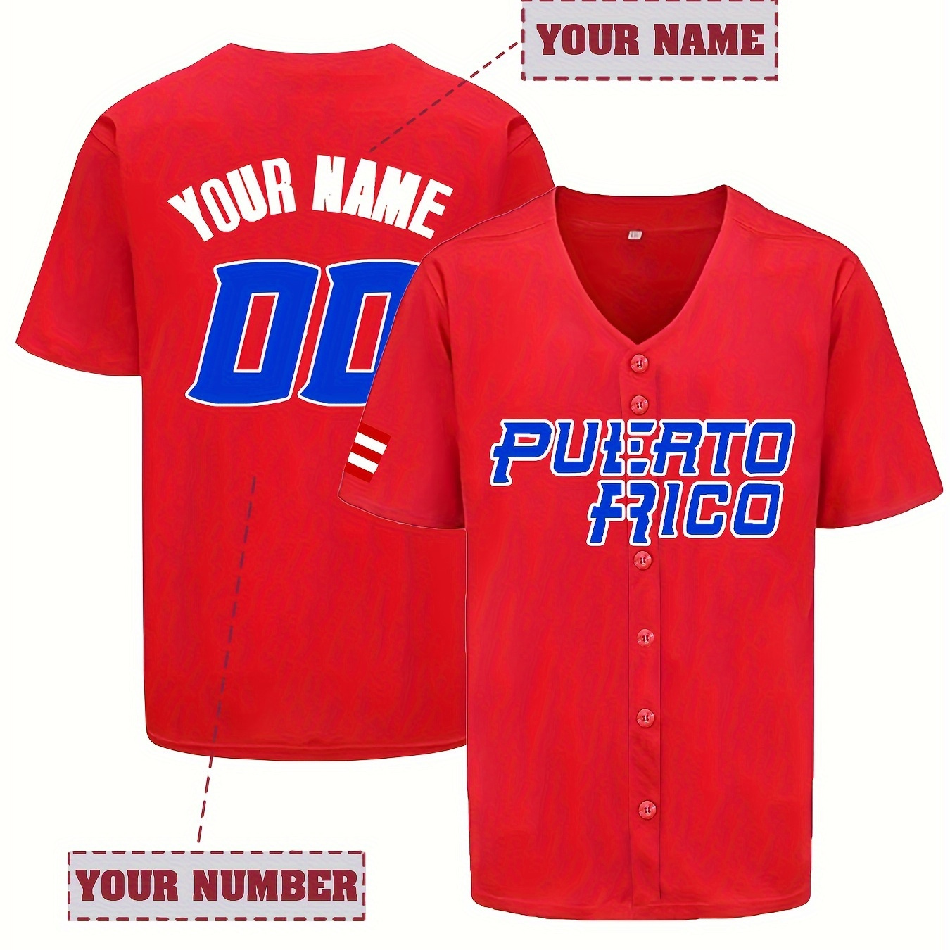 

Customized Name And Number Design, Men's Short Sleeve Loose Breathable V-neck Embroidery Baseball Jersey, Sports Shirt For Team Training