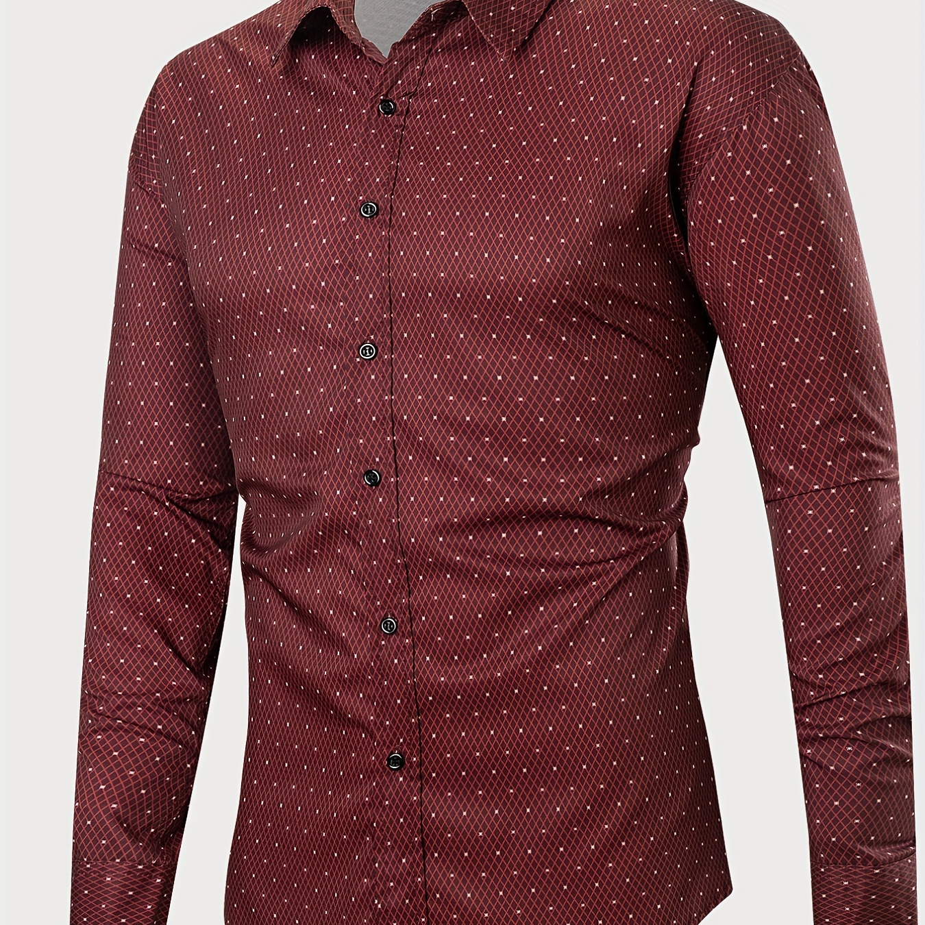 

Stylish Print Men's Button Up Long Sleeve Shirt, Men's Clothes For Spring Autumn, Dating Occasions, Tops For Men