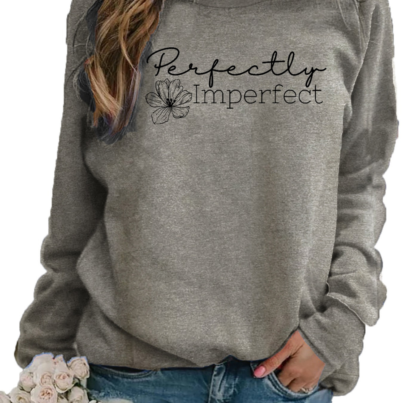 

Letter Print Sweatshirt, Crew Neck Casual Sweatshirt For Fall & Spring, Women's Clothing