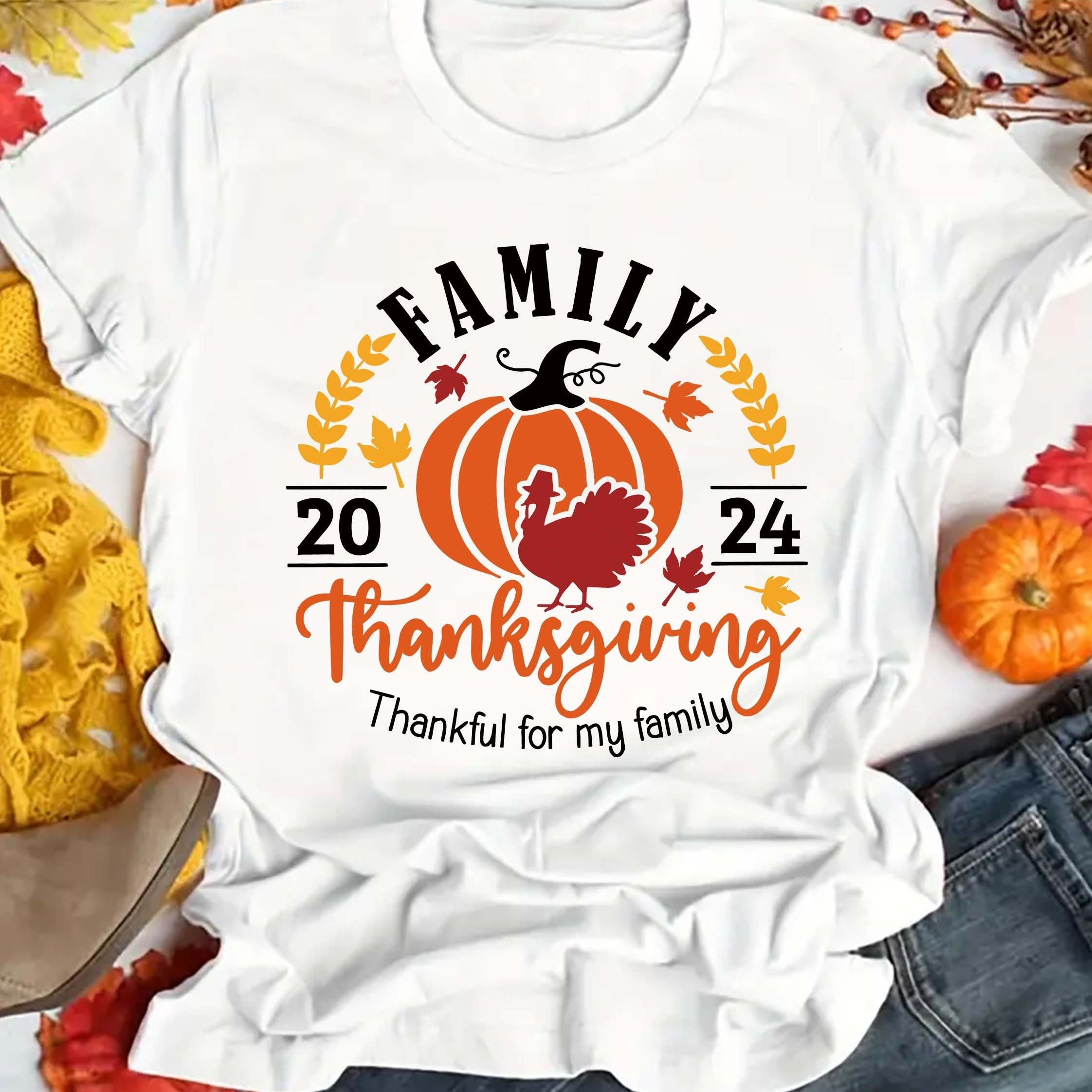 

Thanksgiving Family & Turkey T-shirt | 100% Polyester Casual Women' | Short Sleeve Crew Neck Top | Knit Fabric With Slight Stretch | Regular Length