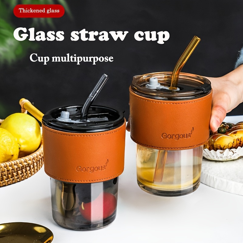 380ml/12.85oz Mason Jar Drinking Glasses With Bamboo Wood Lid And Straw And  Straw Brush Reusable Boba Cup, Iced Coffee Glasses, Travel Tumbler,Back To  School Supplies