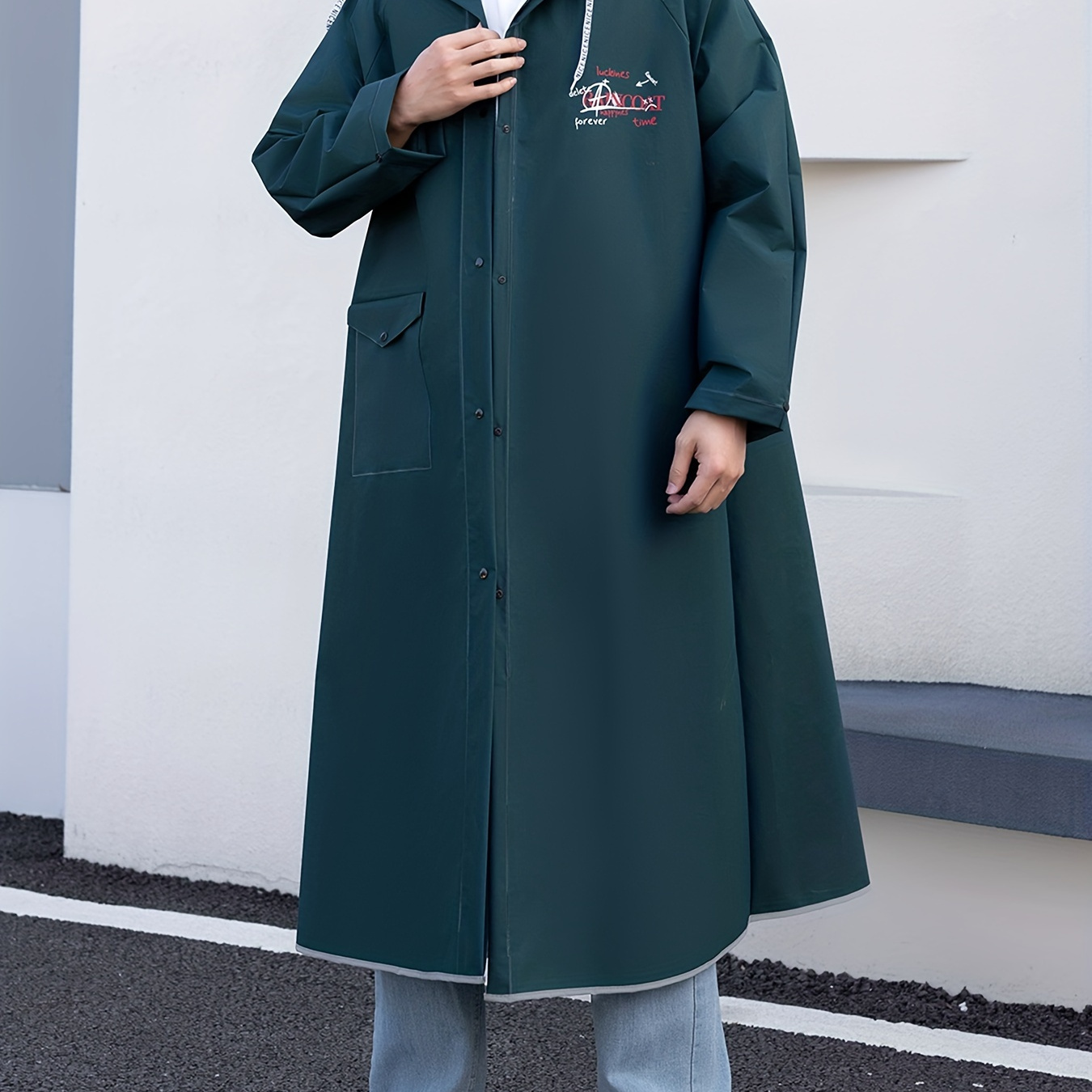 

Men's Eva Hooded Raincoat Rainwear, Outdoor Long Raincoat With Hood