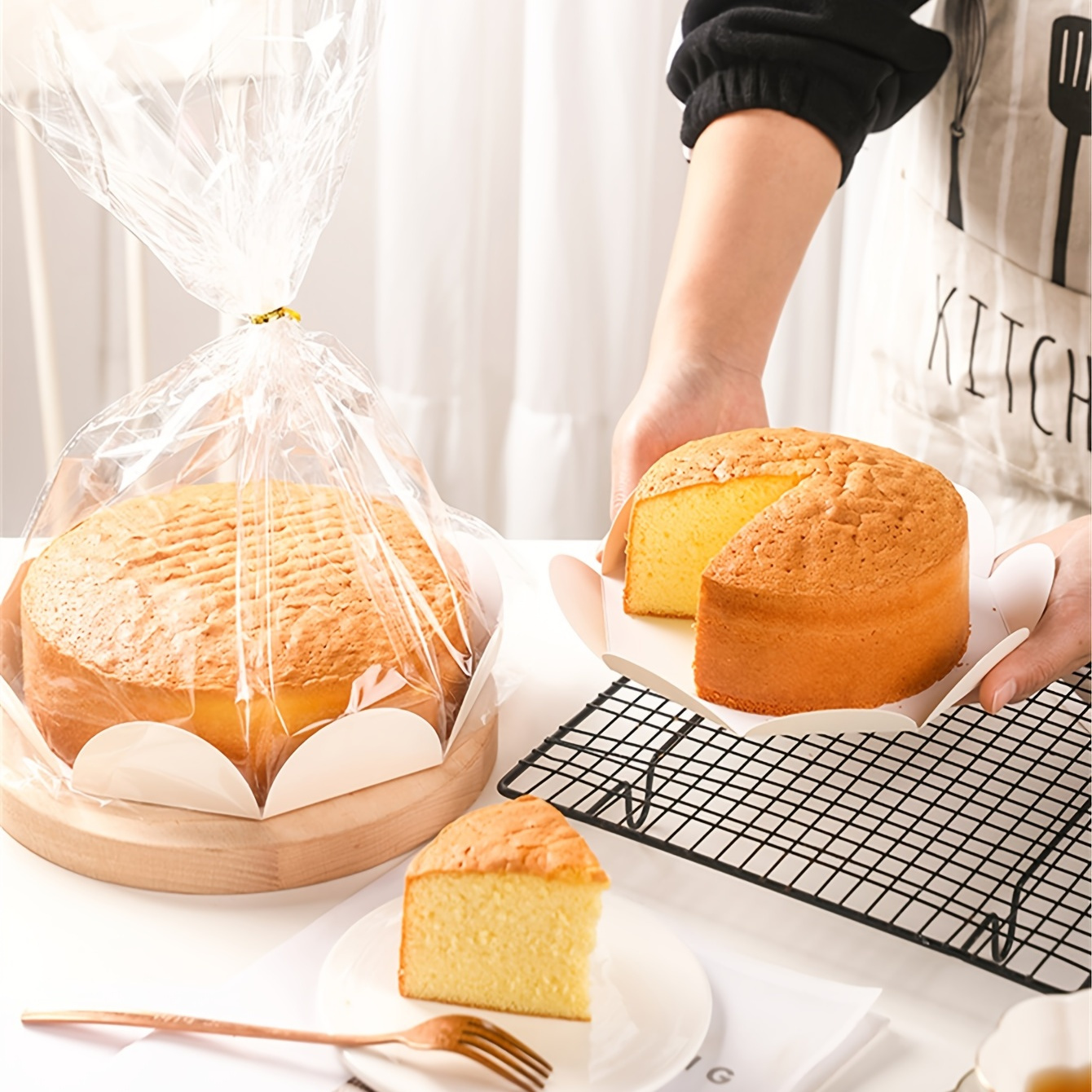 10pcs, Clear Plastic Chiffon Cake and Bread Loaf Packaging Bags - Perfect  for Toast, Cookies, and Treats