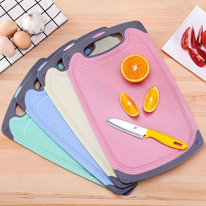Plastic Cutting Board, Extra Thick Flexible Cutting Mat For Cooking,  Non-slip Chopping Board With Colored Food Icons, Easy-grip Handles,  Dishwasher Safe, Kitchen Gadgets For Hotels,restaurant, Bulk  Kitchenware&tableware - Temu