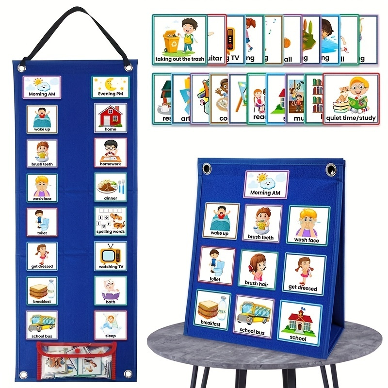 

Visual Schedule For Students Chore Chart, Morning Bedtime Routine Chart For Students, Responsibility Daily Schedule Board Communication Cards Autism Learning Materials For Home School, 70 Cards