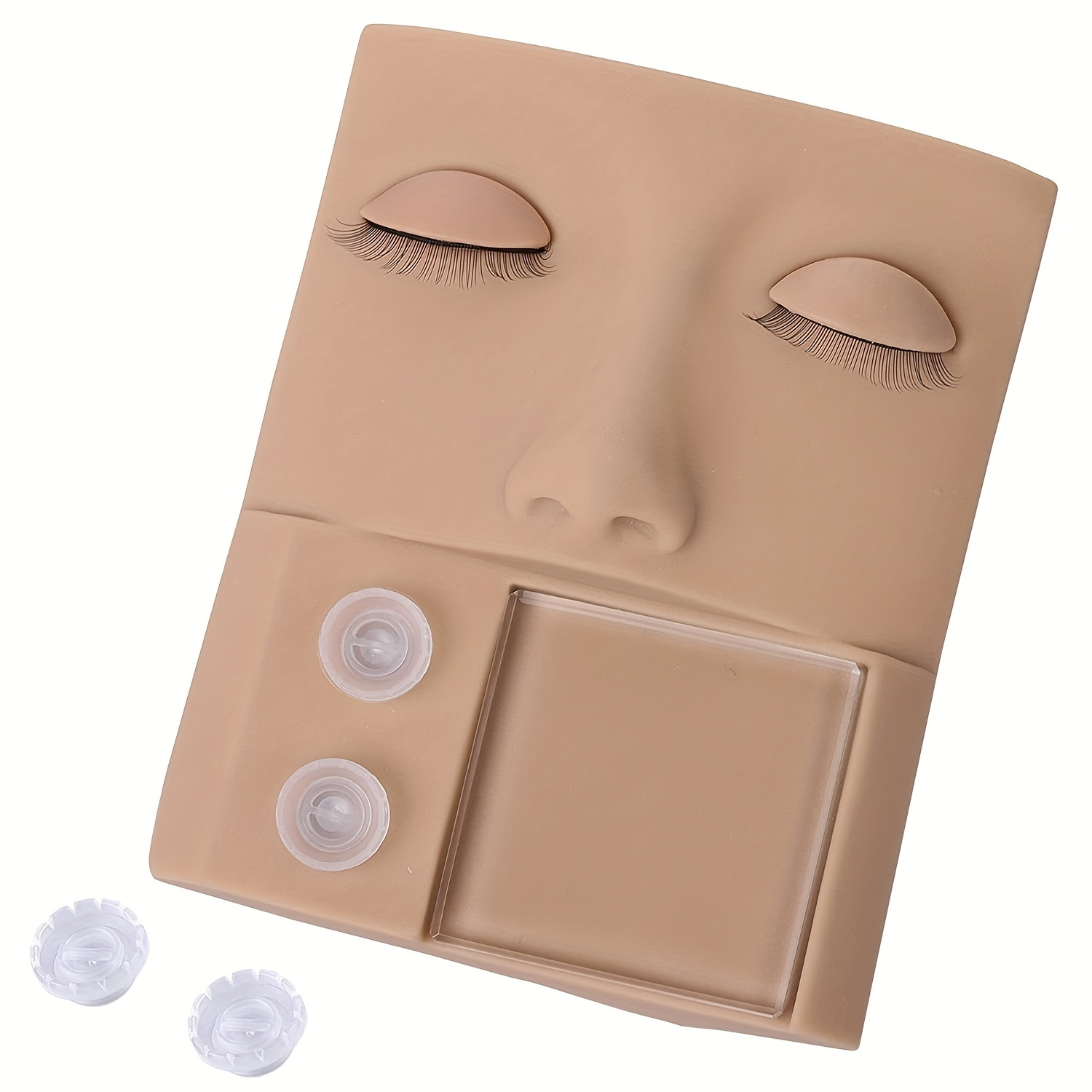 

3 In 1 Lash Mannequin Head Makeup For Training Replaced Eyelids Glue Rings Crystal Pallet Eyelash Extension Tray Multifunctional Starters Kit For Practicing - Eyes Makeup Sets For Mother