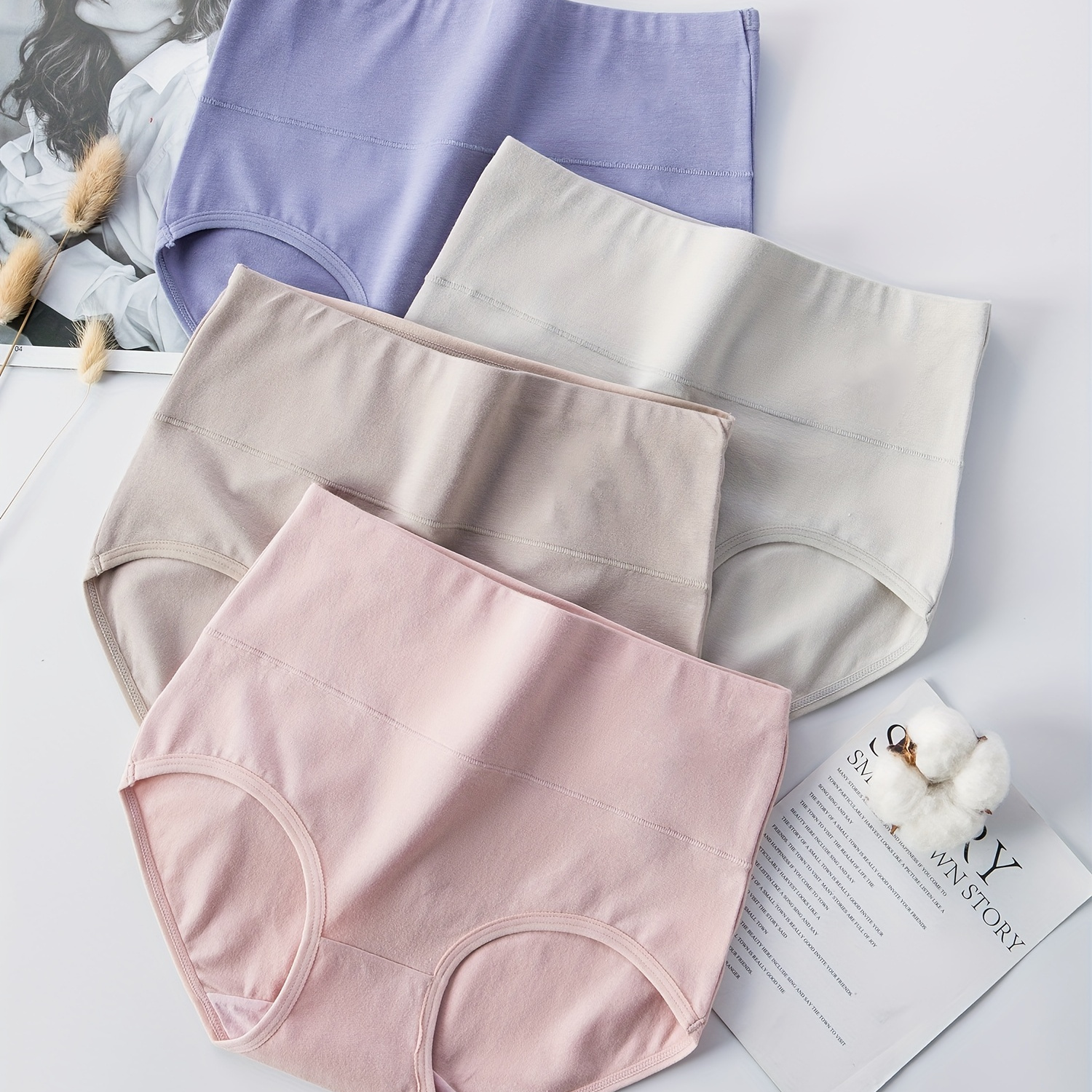 Mixed Color Briefs Soft Breathable High Waist Intimates - Temu