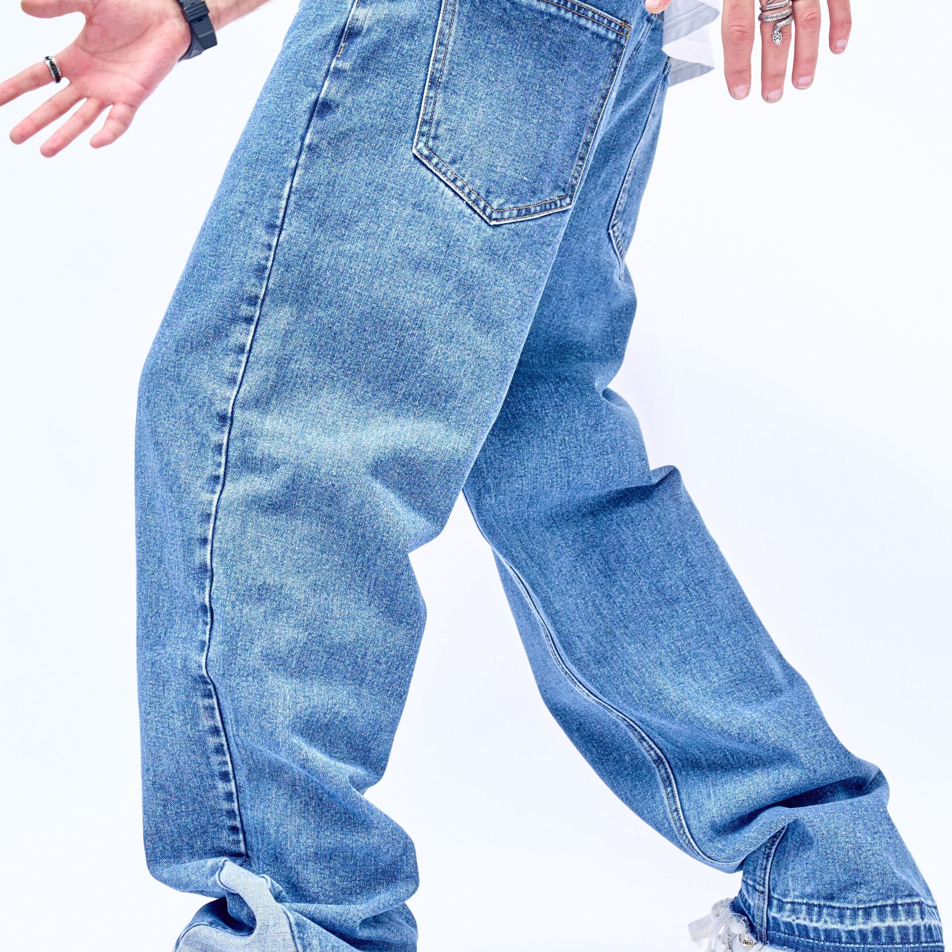 

Men's Fashion Hip-hop Style Wide-leg Jeans | 2024 New Solid Color American High Street Straight-leg Pants | Loose Fit Washed Denim Trousers | Casual Essentials