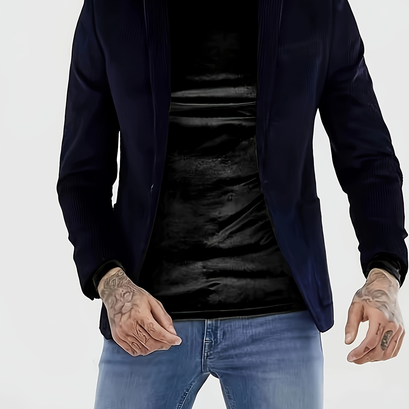 

Men's High Collar Casual Plus Velvet Warm Bottoming Shirt