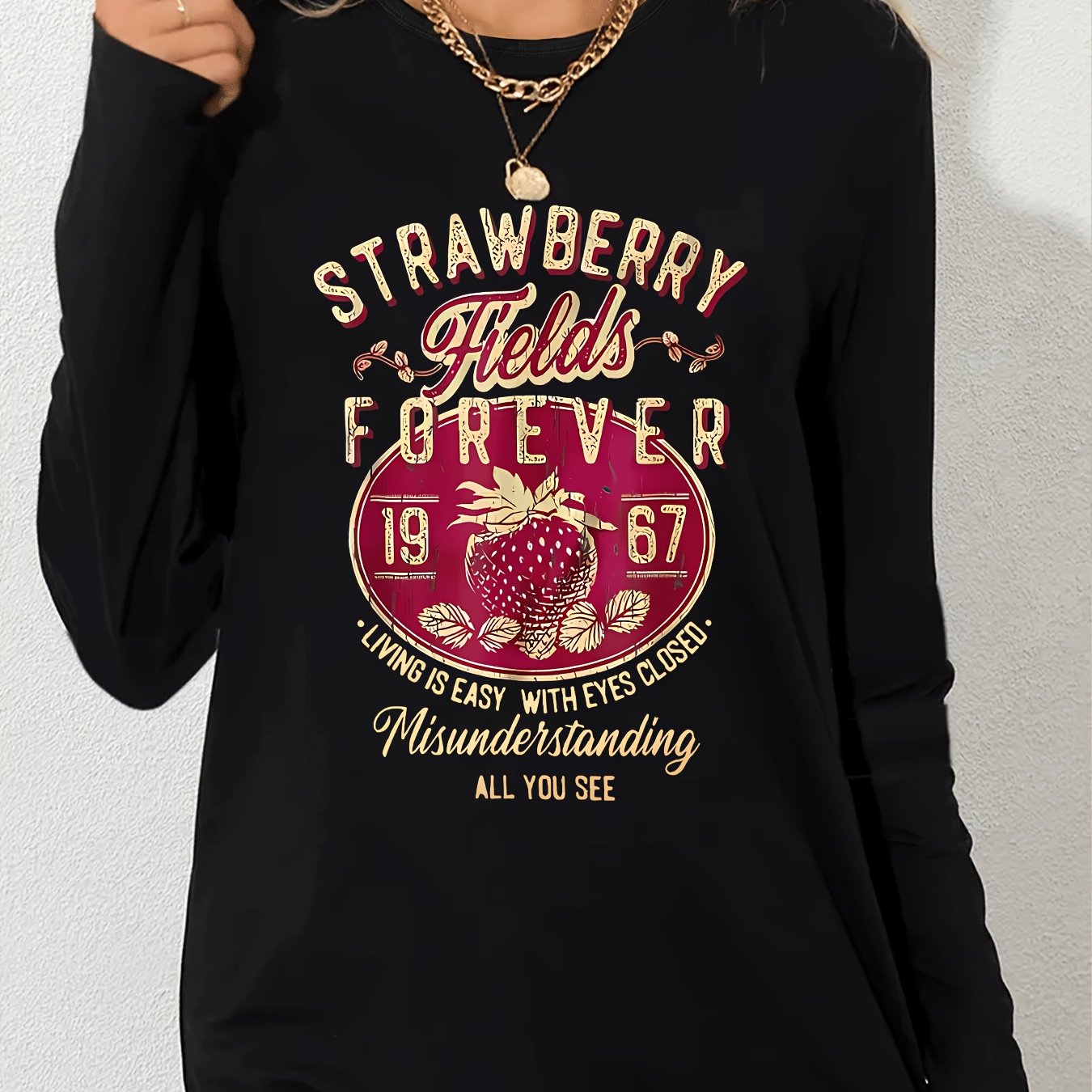 

Women's Long Sleeve T- - & Polyester , Round Top