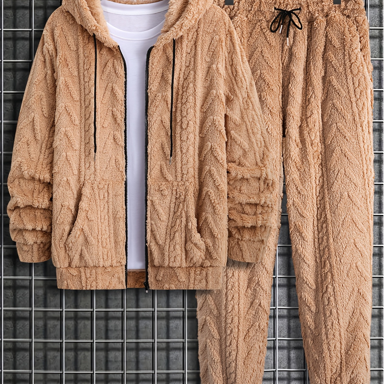 

Men's Autumn And Winter Plush Sweatshirt Set, Fall Sweater