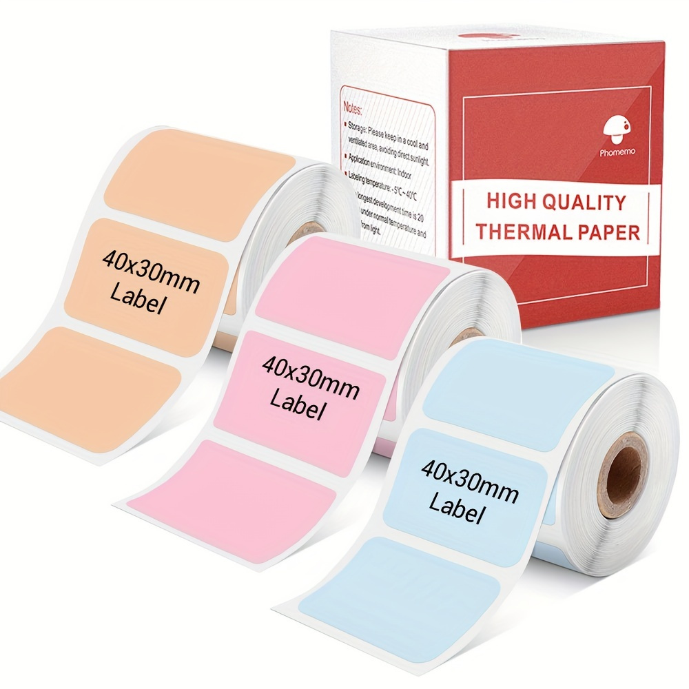 3 Rolls M120/M110/M110S/M200/M220 Thermal Paper 1.57'' X 1.18''(40x30mm), Multi-Purpose Square Self-Adhesive Label Barcode/FNSKU/FBA Labels, 230Labels/Roll