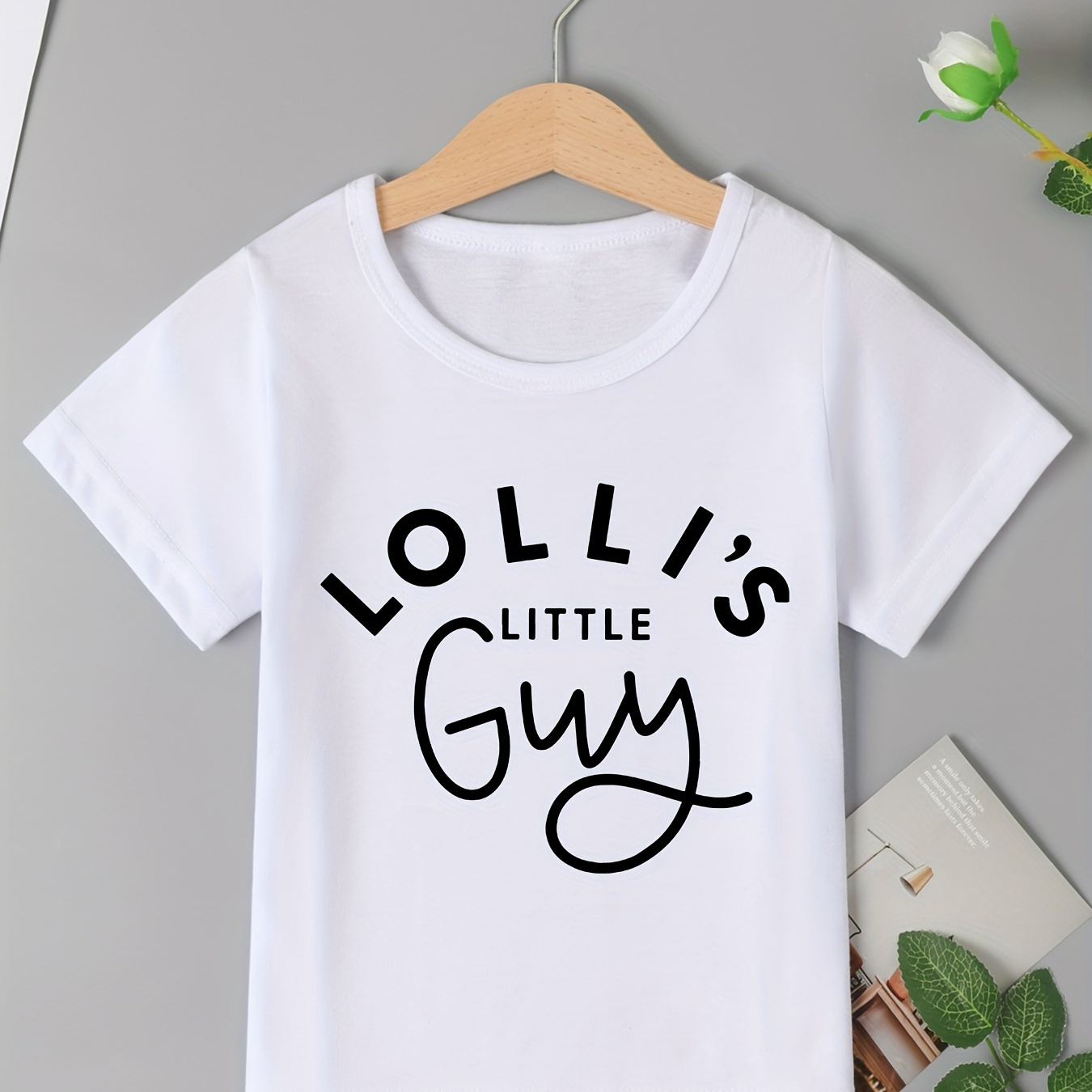 

's Little Guy" Letter Print, Girls' Casual Crew Neck Short Sleeve T-shirt, Girls' Comfy Summer Tops