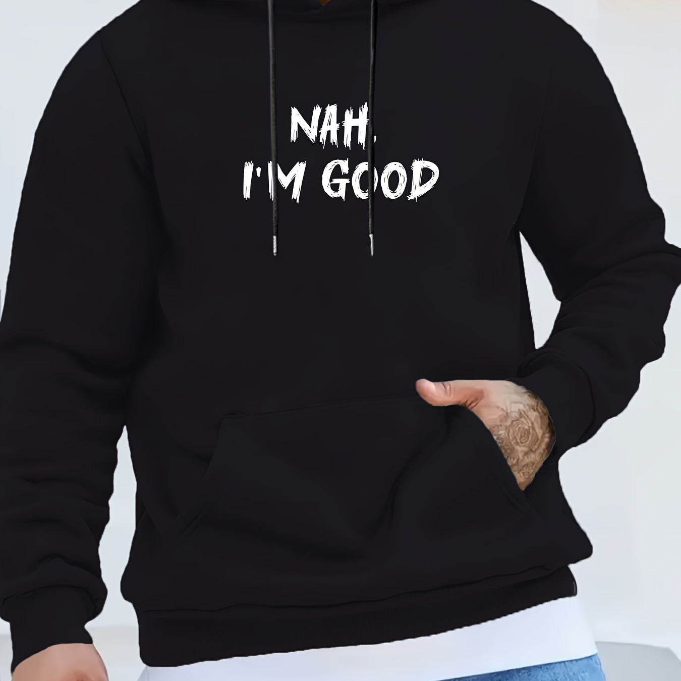 

Nah Printed Men' Hooded Sweatshirt,